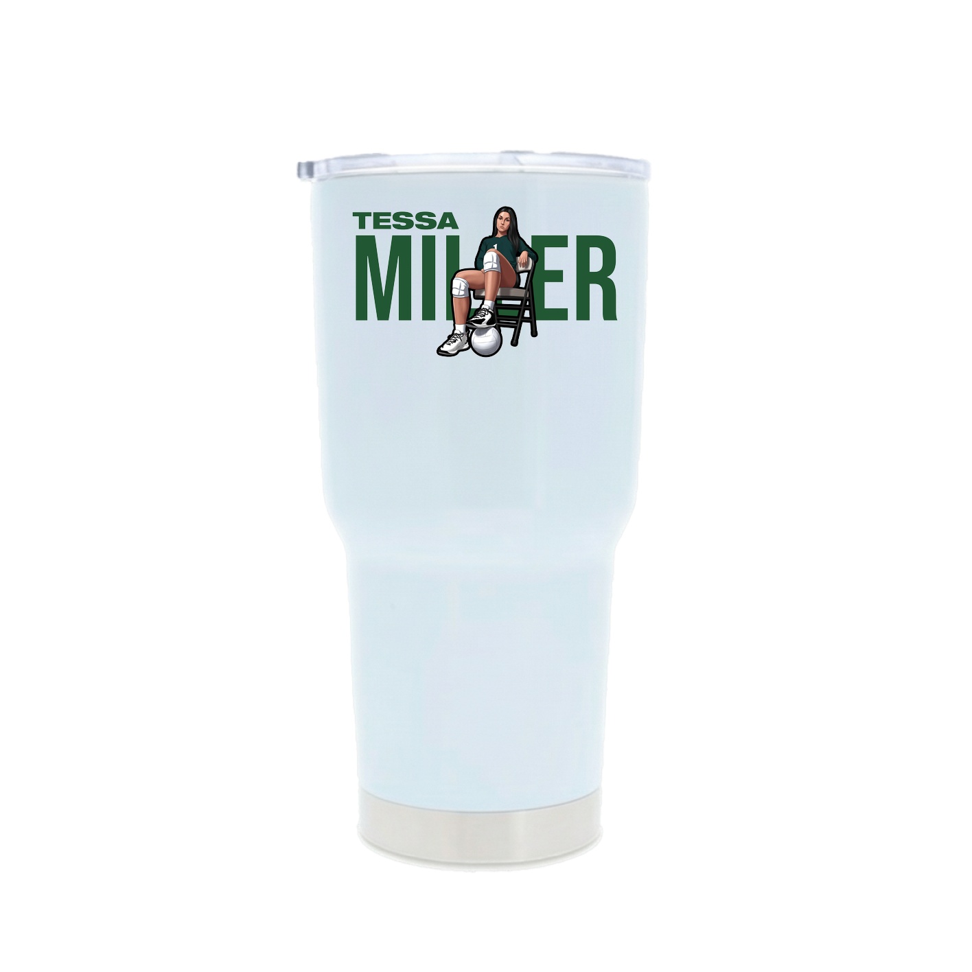 30oz Stainless Steel Tumbler — Player Name in White