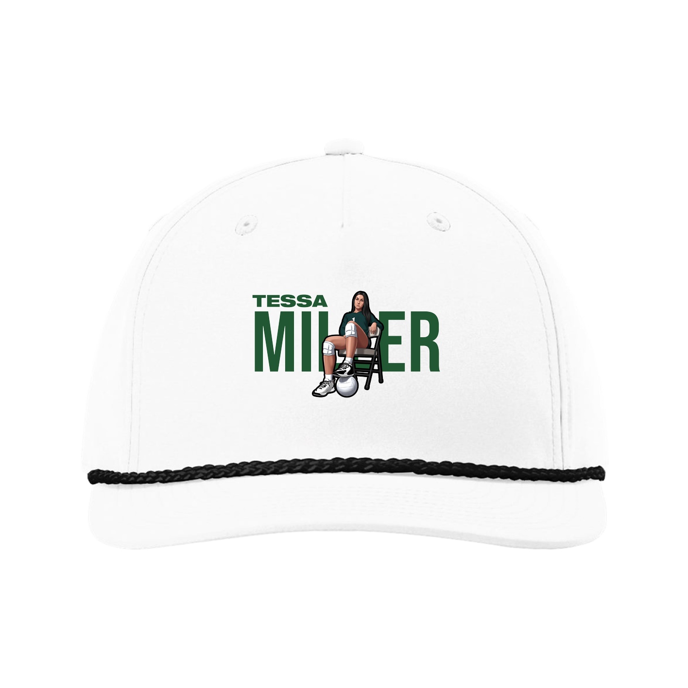 Five-Panel Classic Rope Cap — Player Name in White