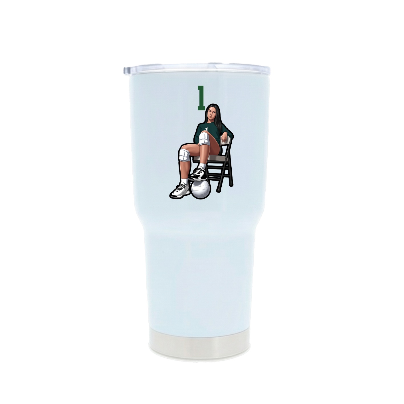 30oz Stainless Steel Tumbler — Number Top in White