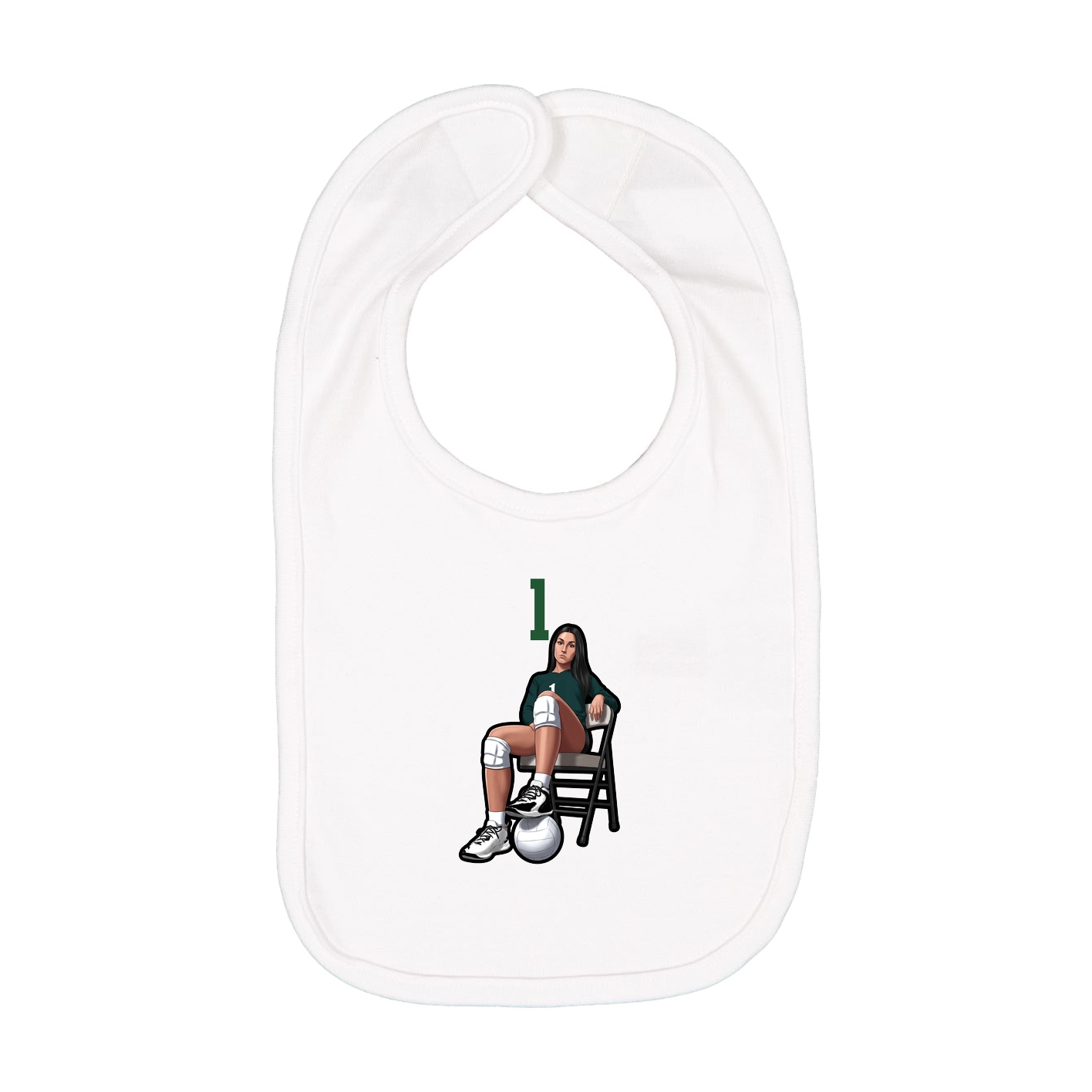 Infant Bib — Number Top in White