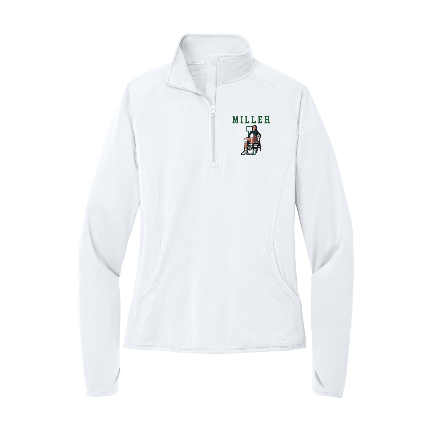 Women's Q-Zip Pullover — Shirsey in White