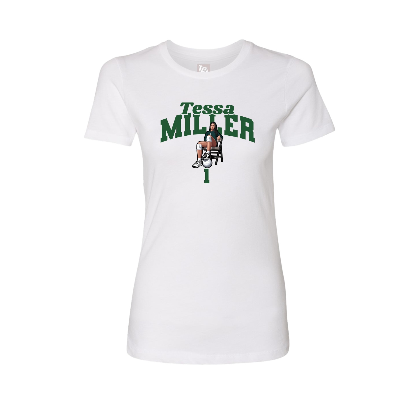 Fitted Women's Tee — Signature Arch in White