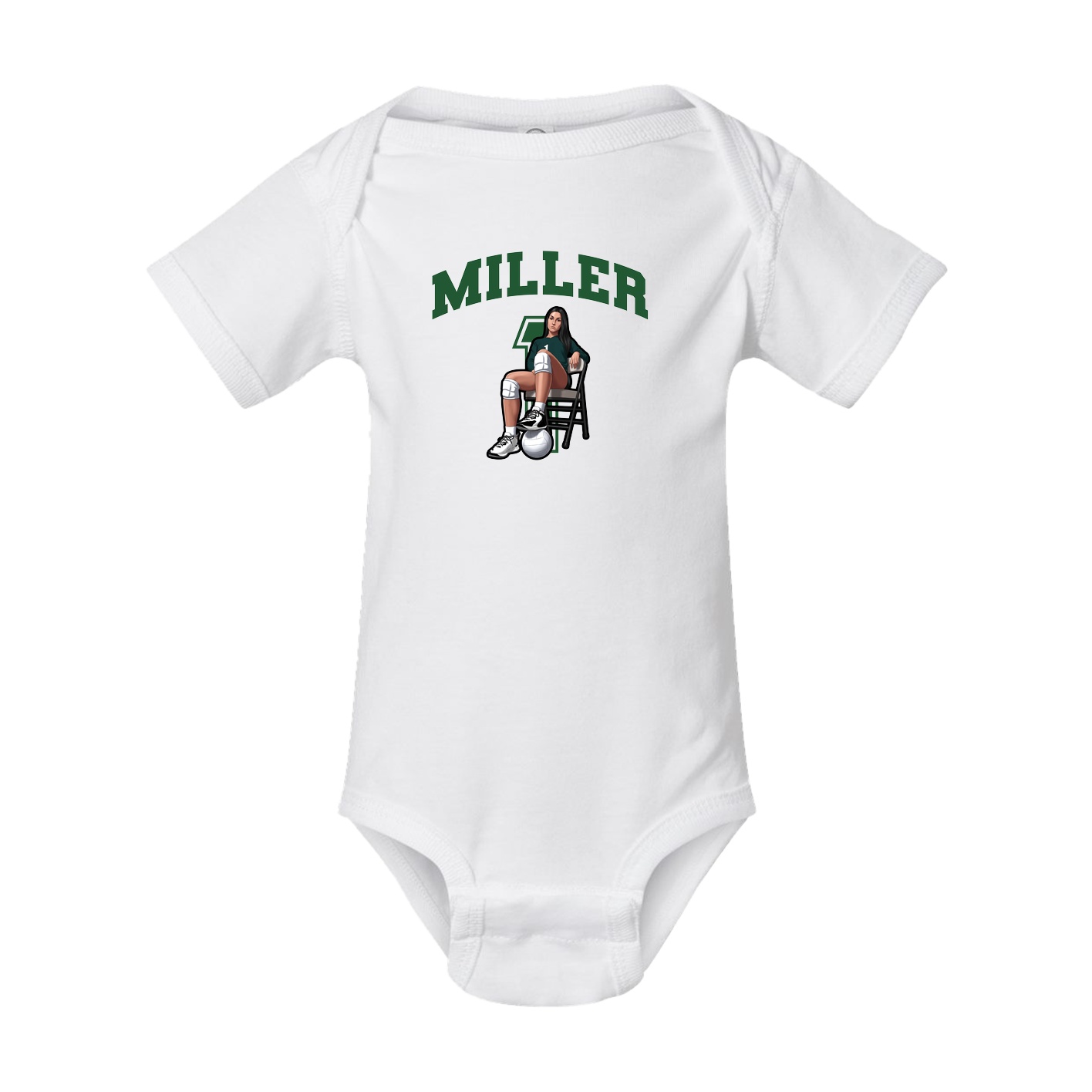 Baby Onesie — Number in White