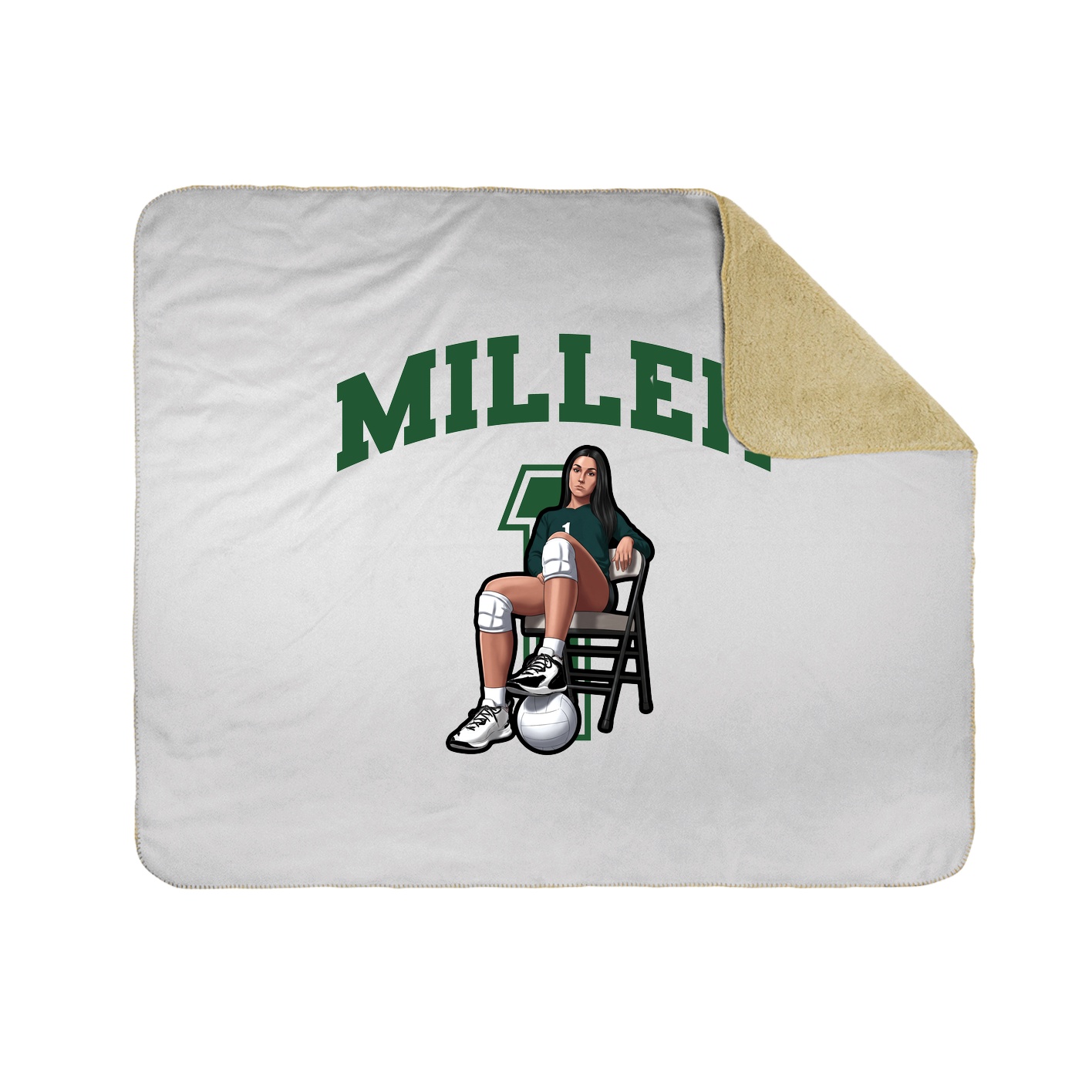 Throw Blanket — Number in White