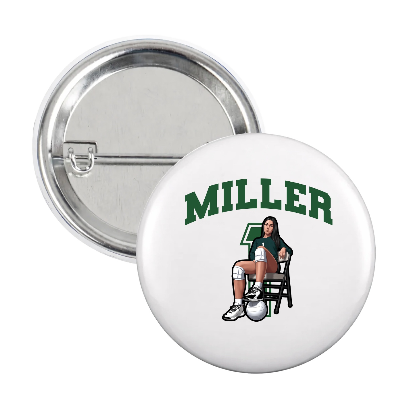 Game Day Button — Number in White