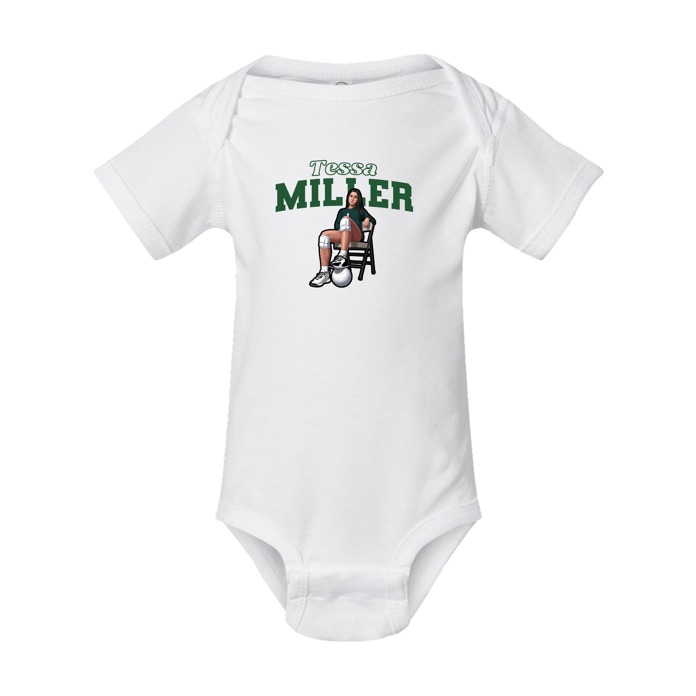 Baby Onesie — Name Arch in White