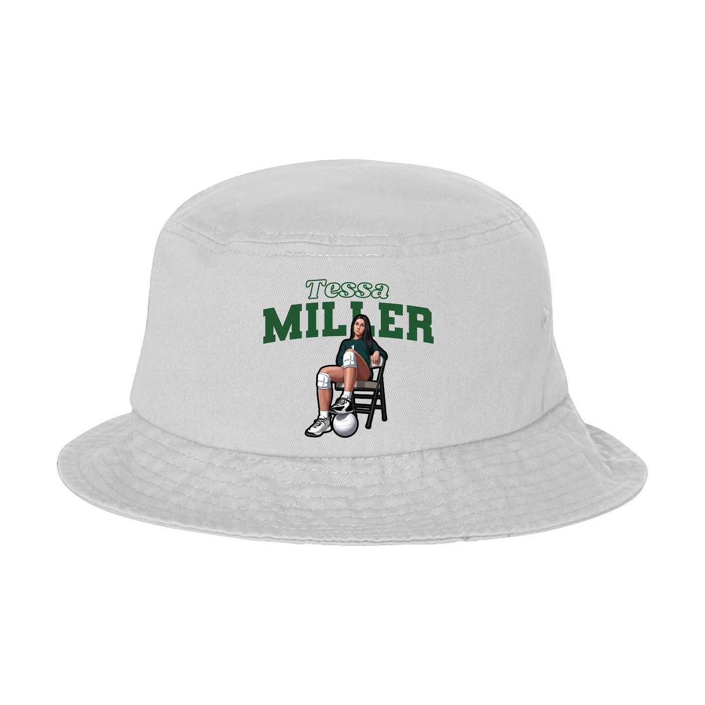 Bucket Cap — Name Arch in White