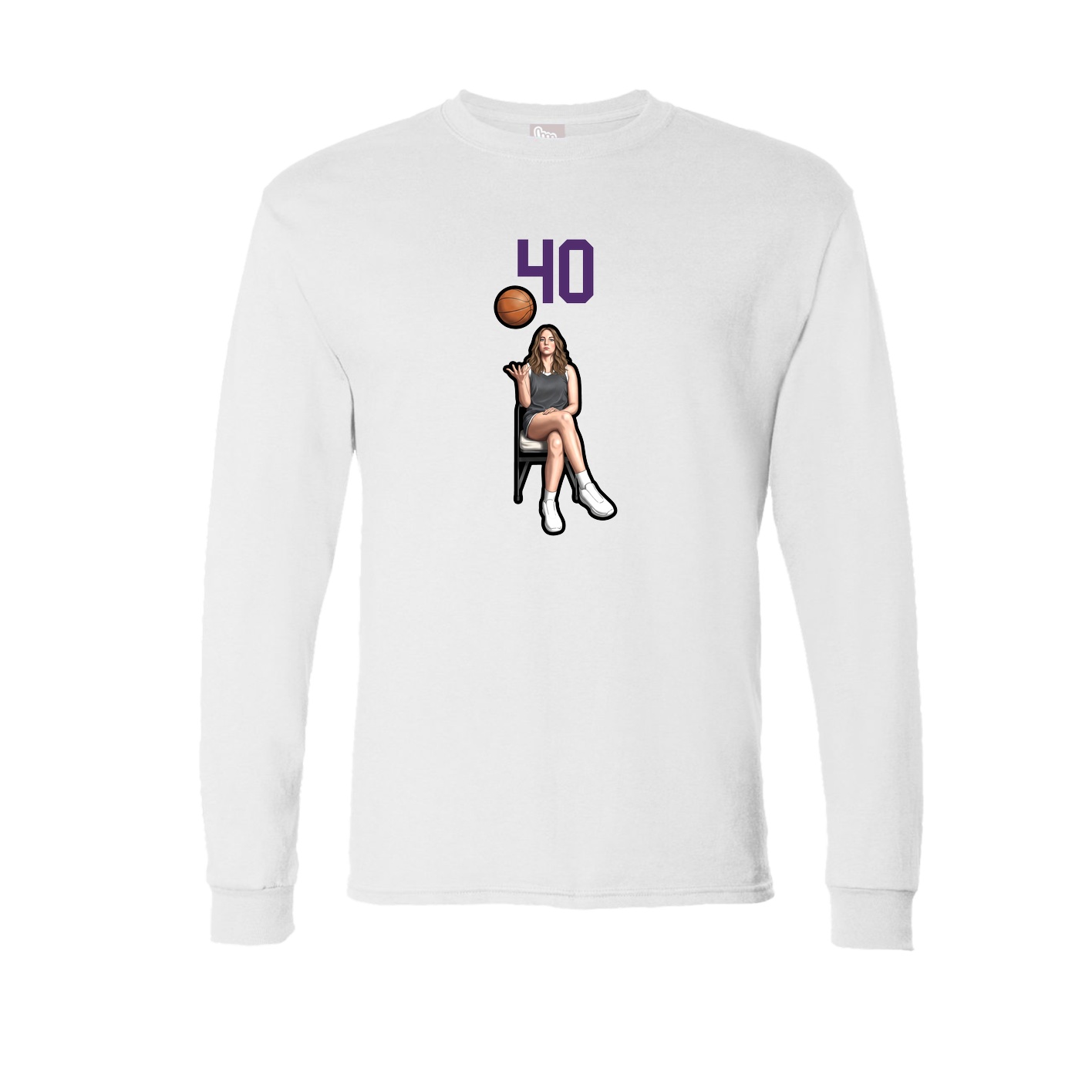 Long Sleeve Tee — Number Top in White