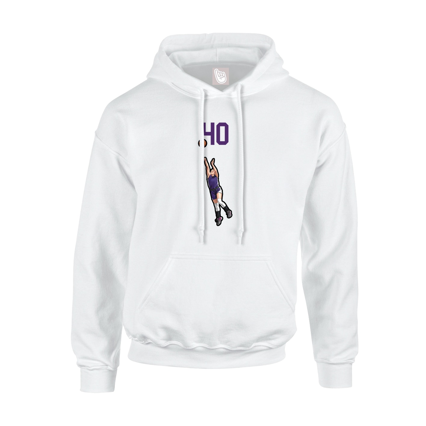Youth Hoodie — Number Top in White