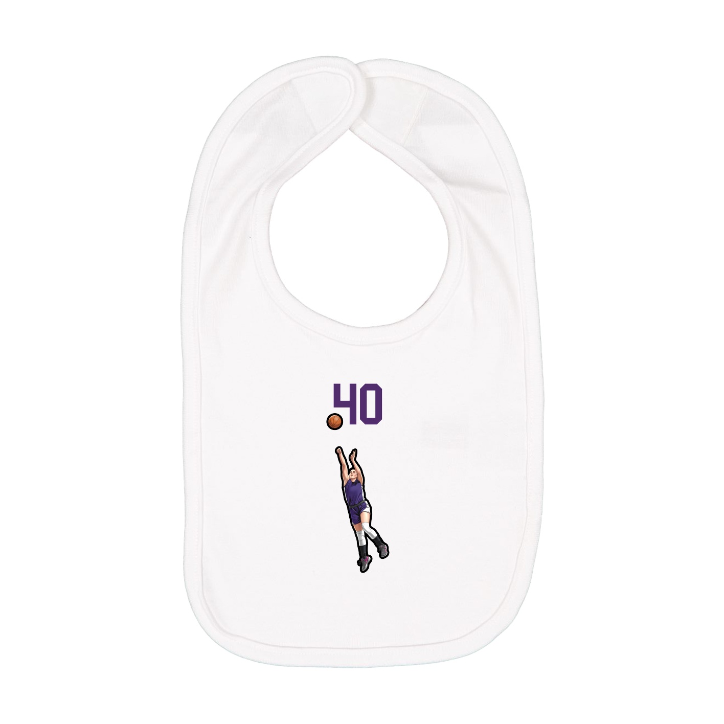 Infant Bib — Number Top in White
