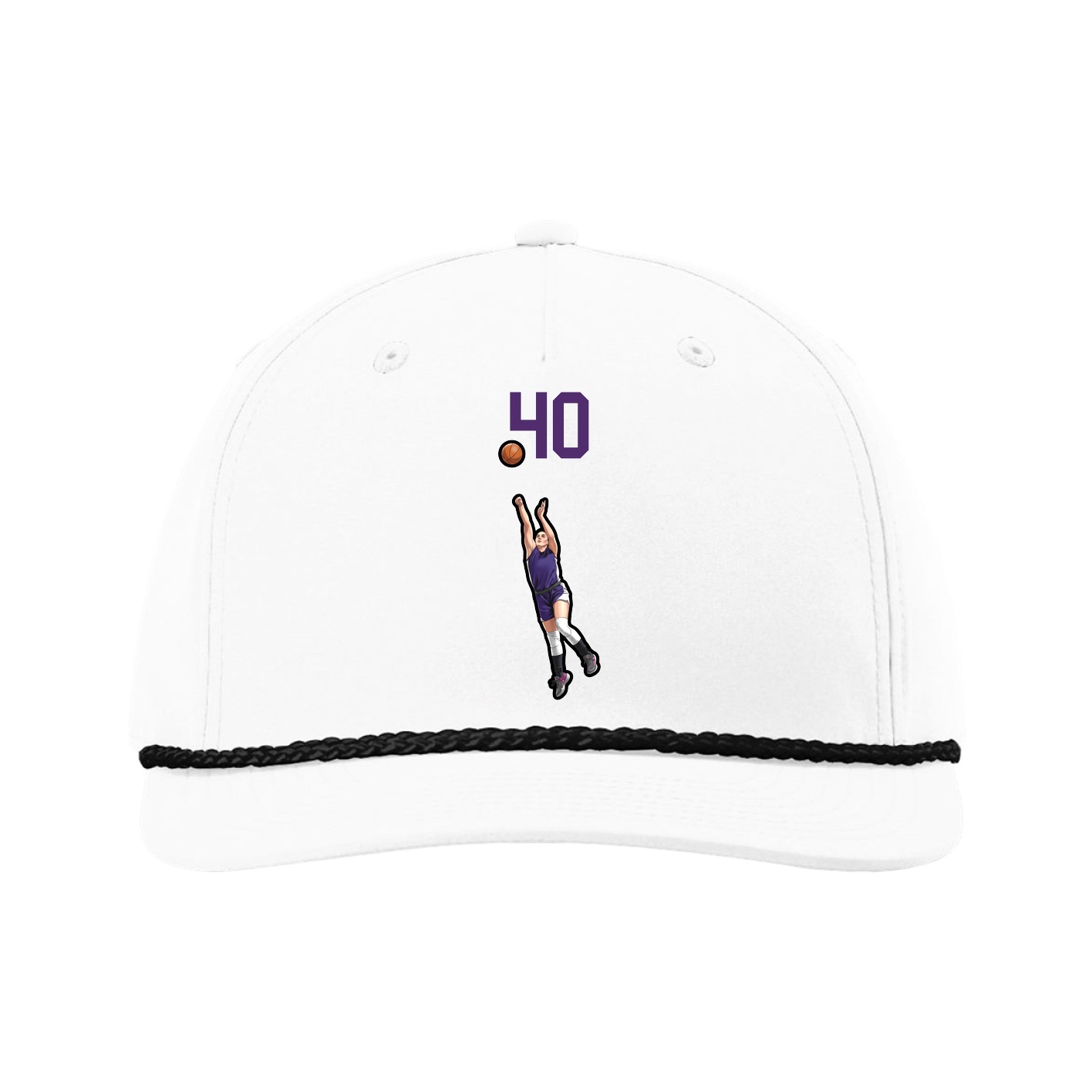 Five-Panel Classic Rope Cap — Number Top in White