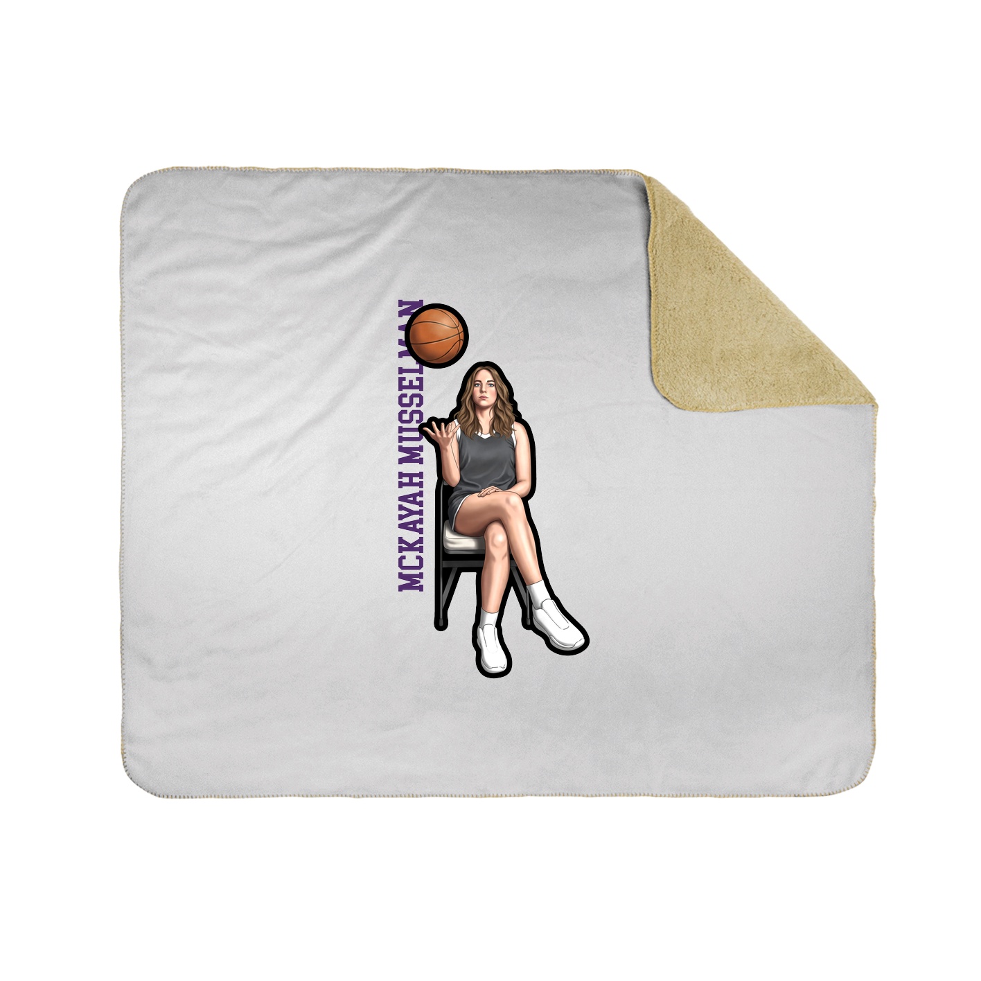 Throw Blanket — Name Vertical in White