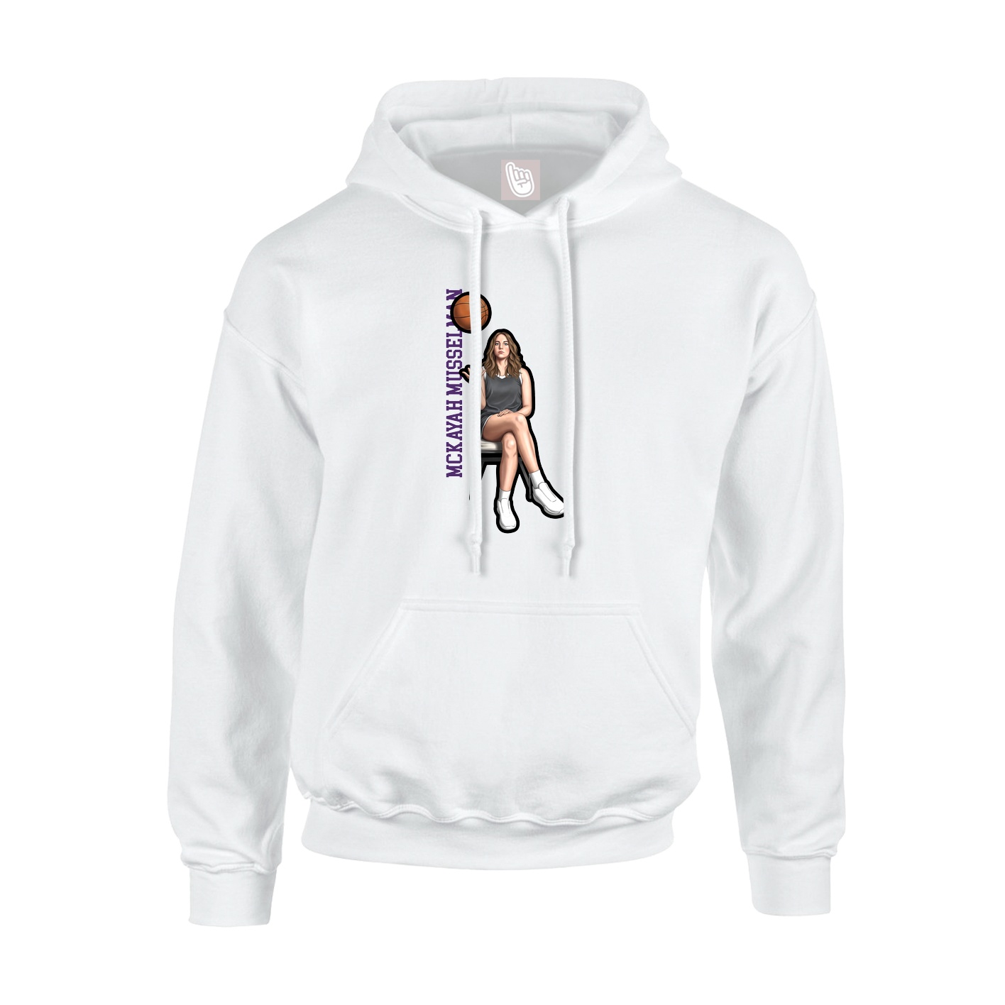Youth Hoodie — Name Vertical in White