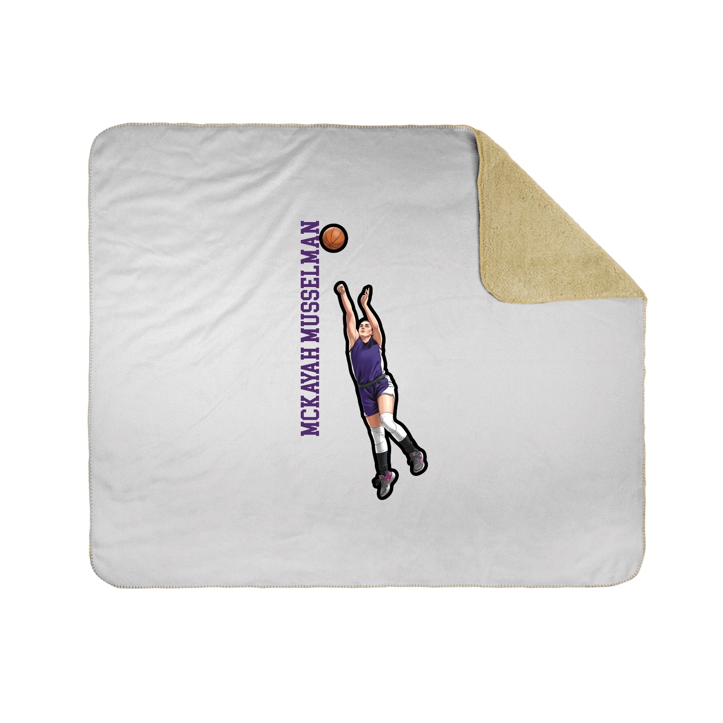 Throw Blanket — Name Vertical in White