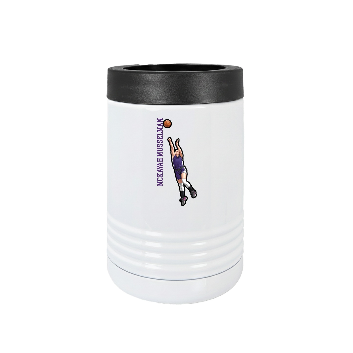 Beverage Holder — Name Vertical in White