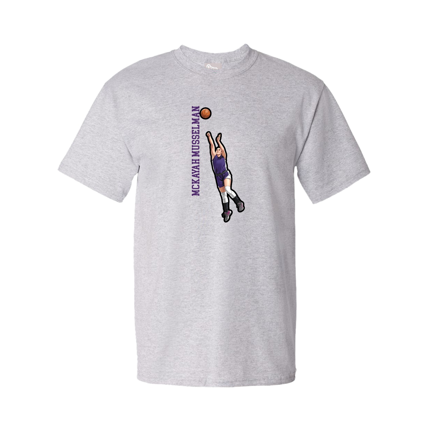 Youth Tee — Name Vertical in Grey