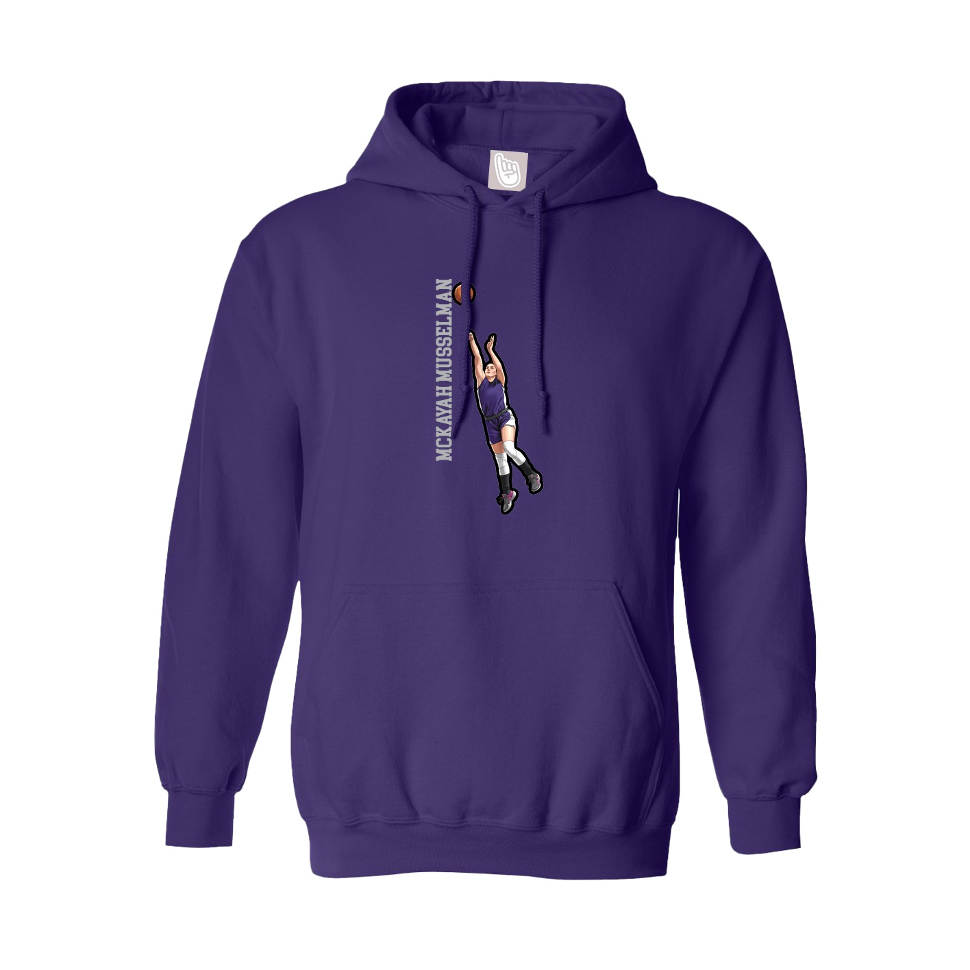Youth Hoodie — Name Vertical in Purple