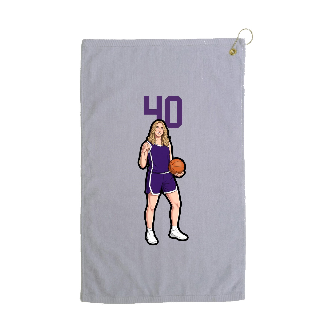 Golf Towel — Number Top in Grey