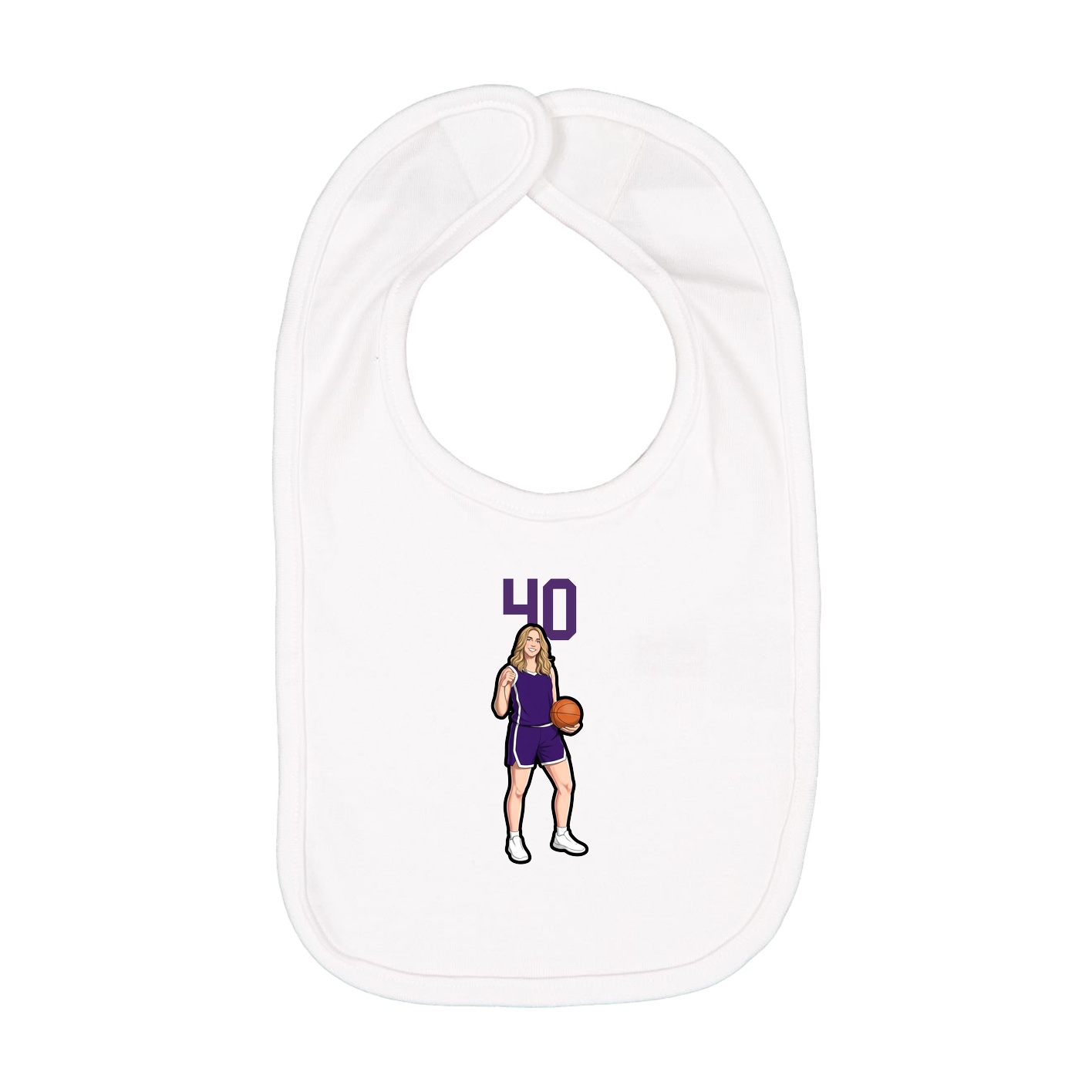Infant Bib — Number Top in White