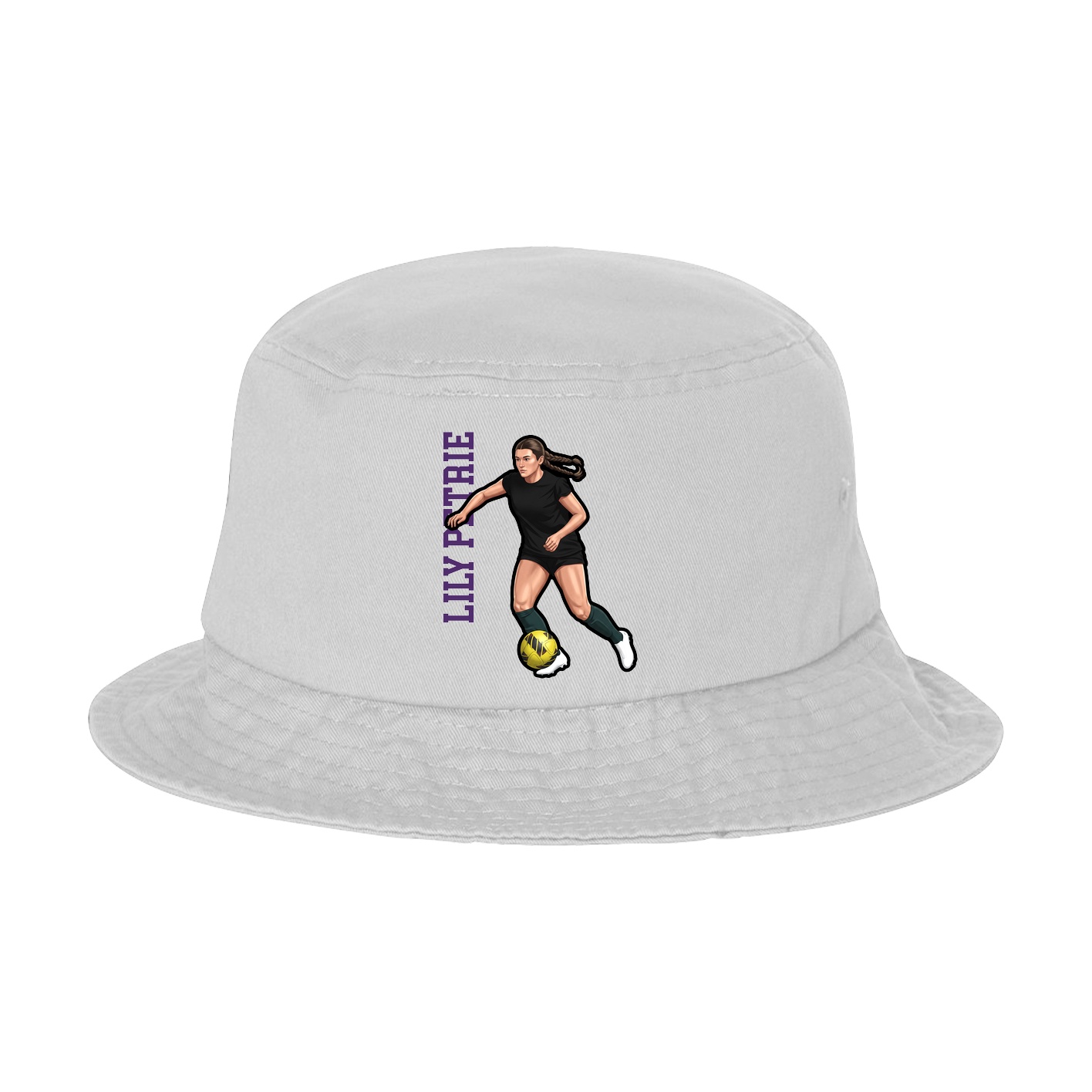Bucket Cap — Name Vertical in White