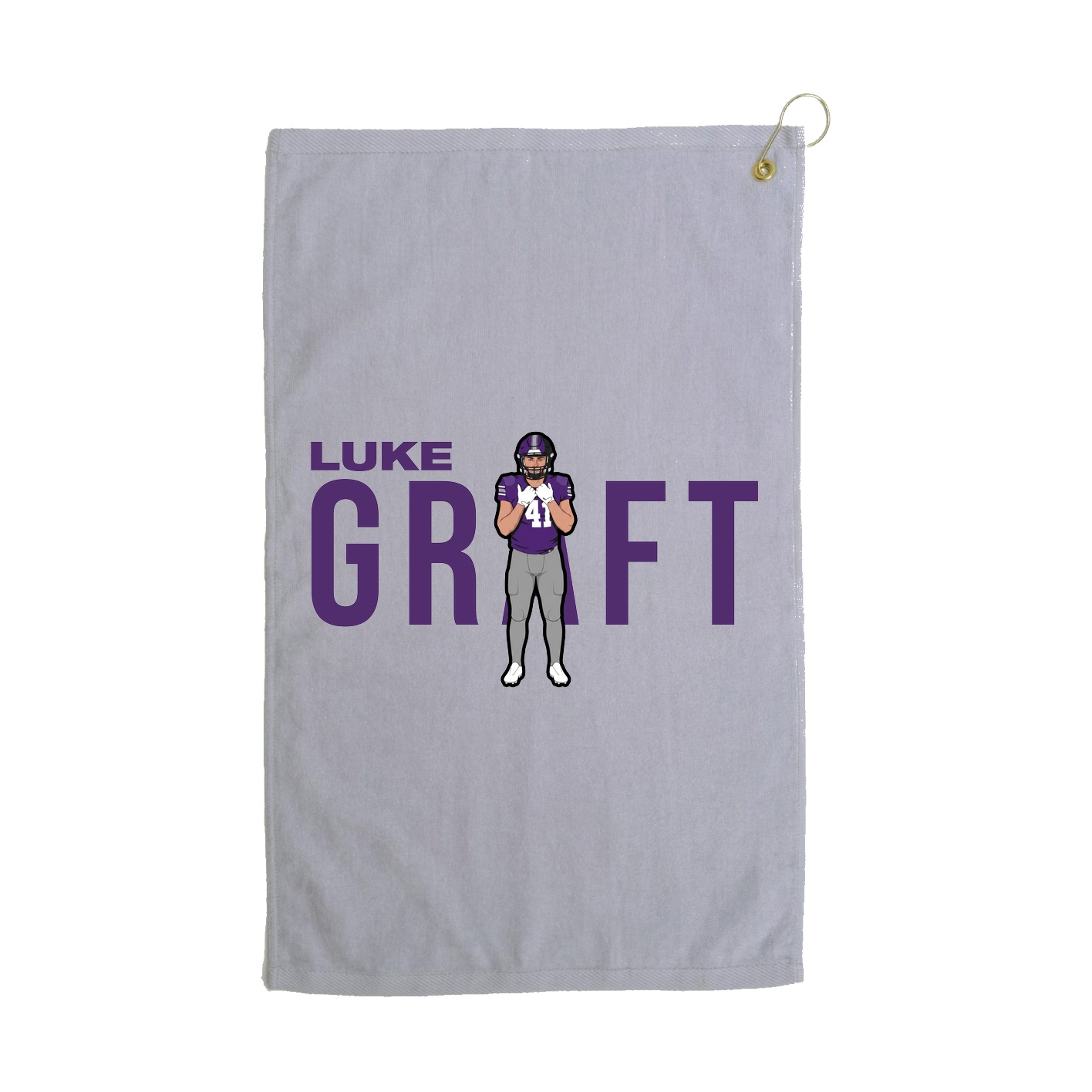 Golf Towel — Player Name in Grey