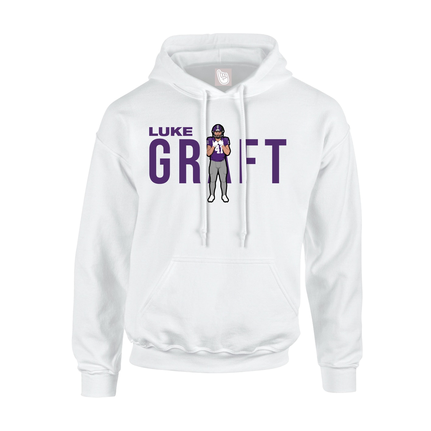 Youth Hoodie — Player Name in White