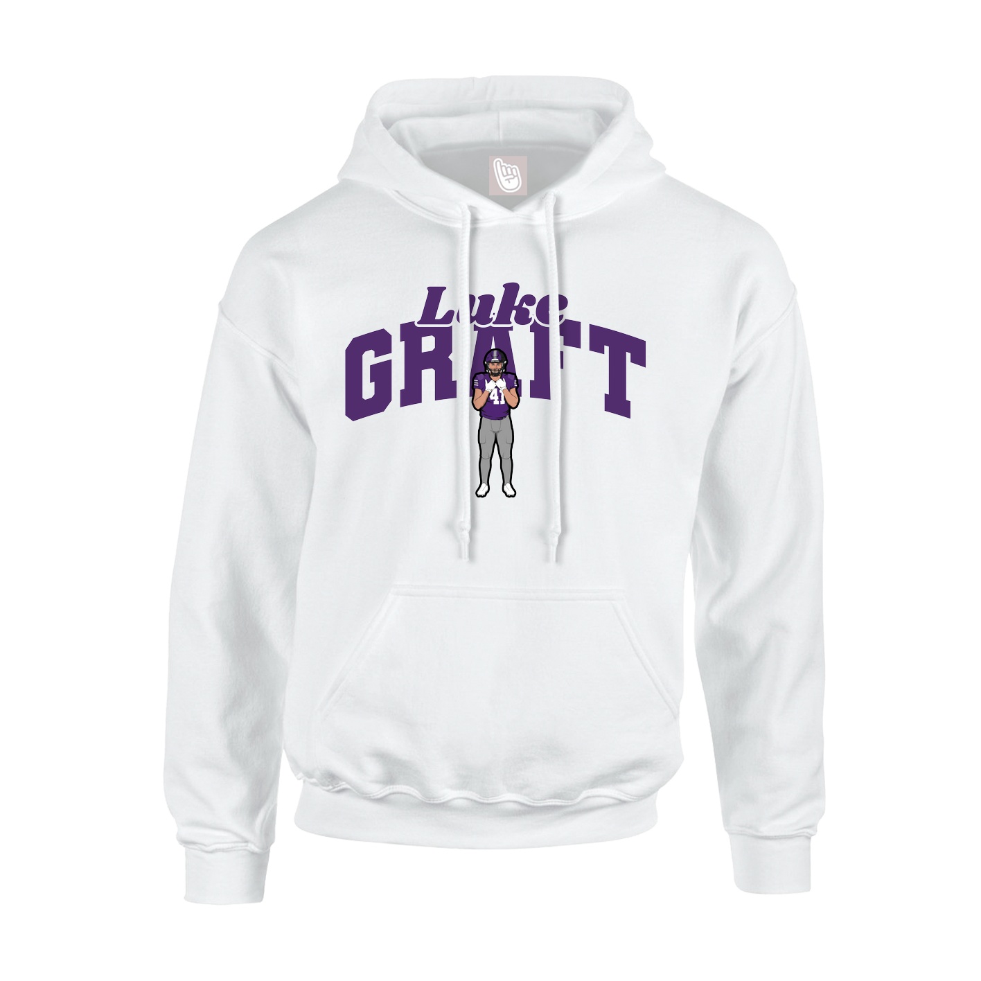 Youth Hoodie — Signature Arch in White