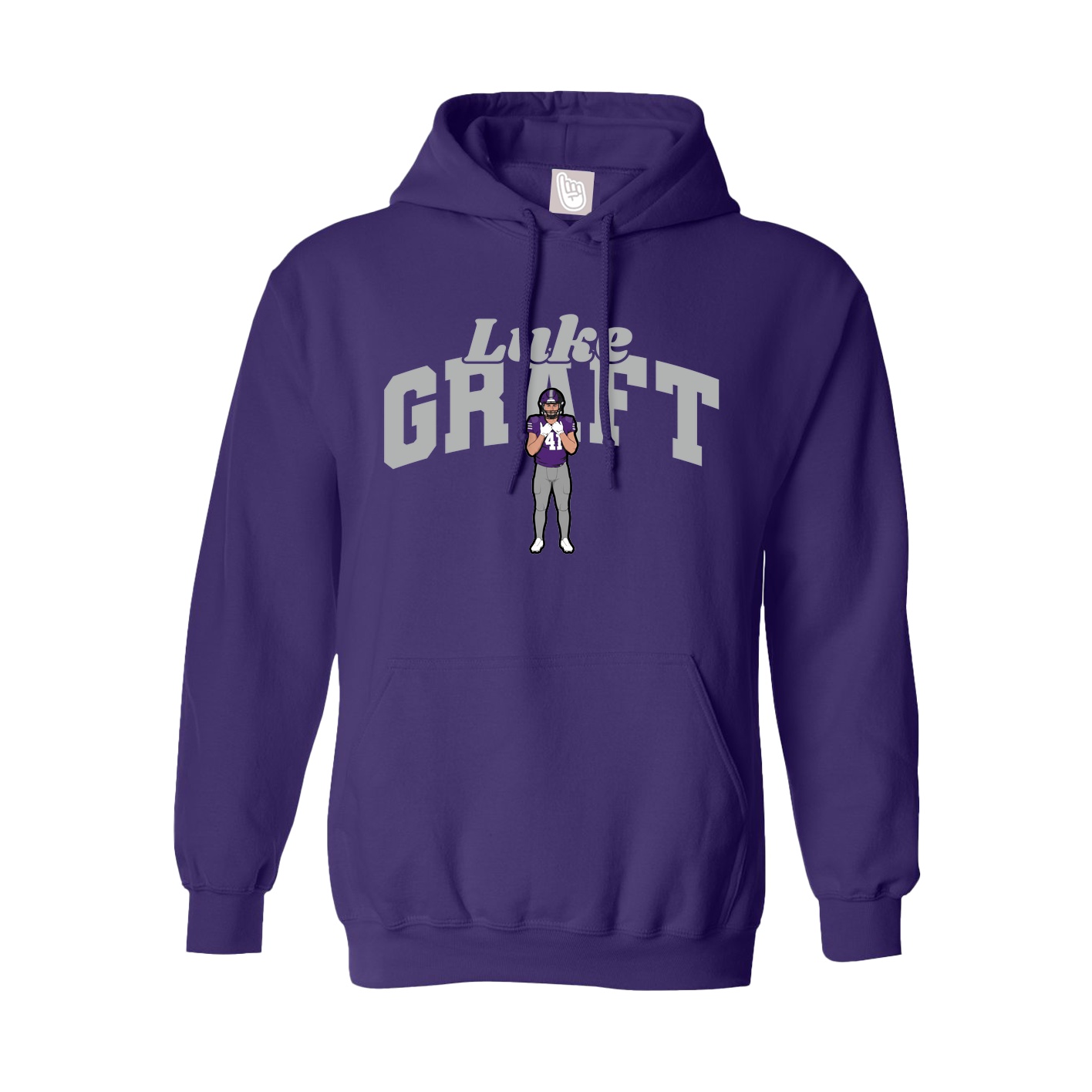 Youth Hoodie — Signature Arch in Purple