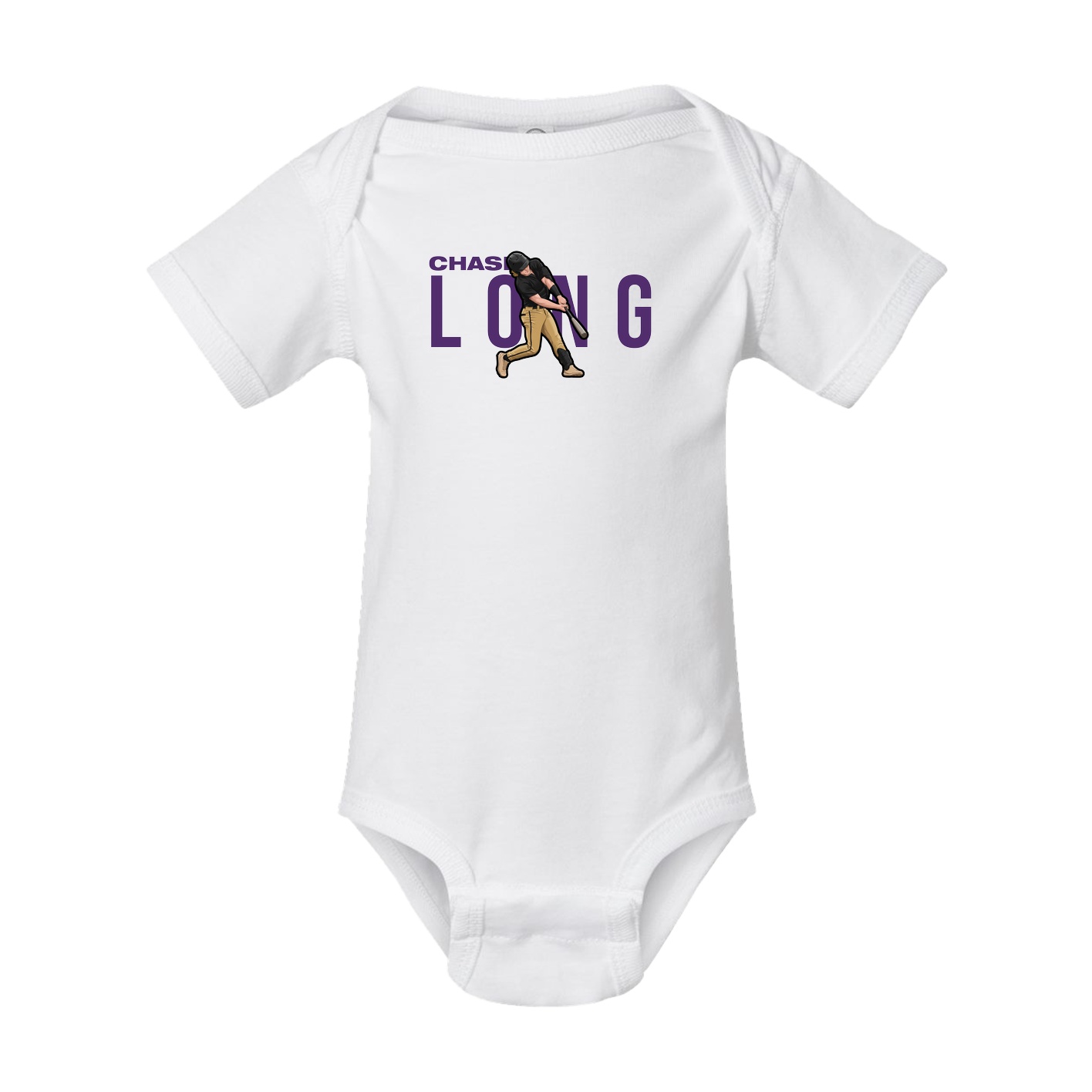 Baby Onesie — Player Name in White