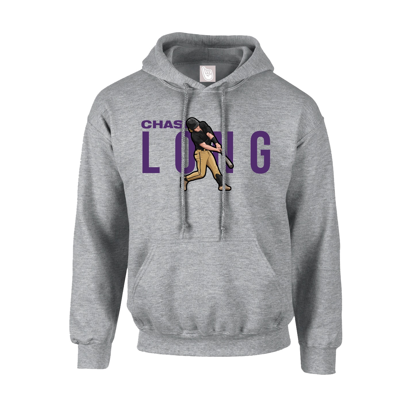 Hoodie — Player Name in Grey