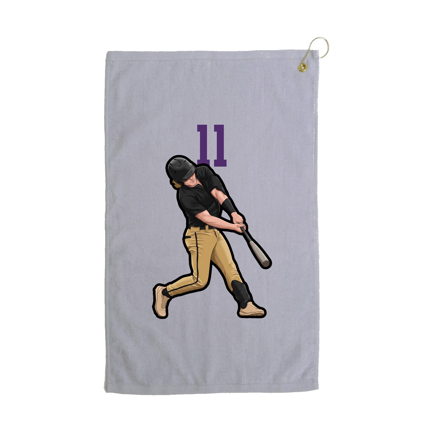 Golf Towel — Number Top in Grey