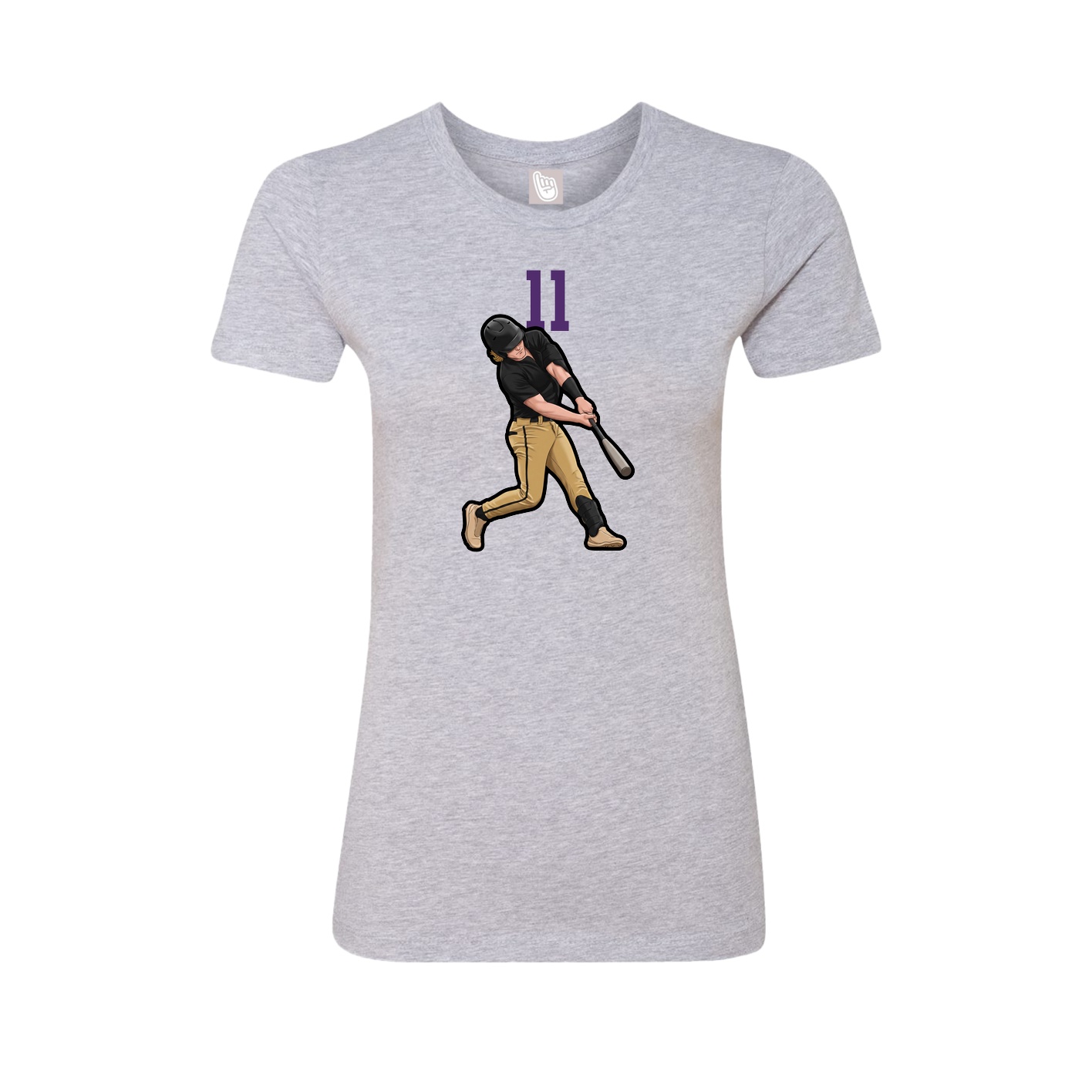 Fitted Women's Tee — Number Top in Grey
