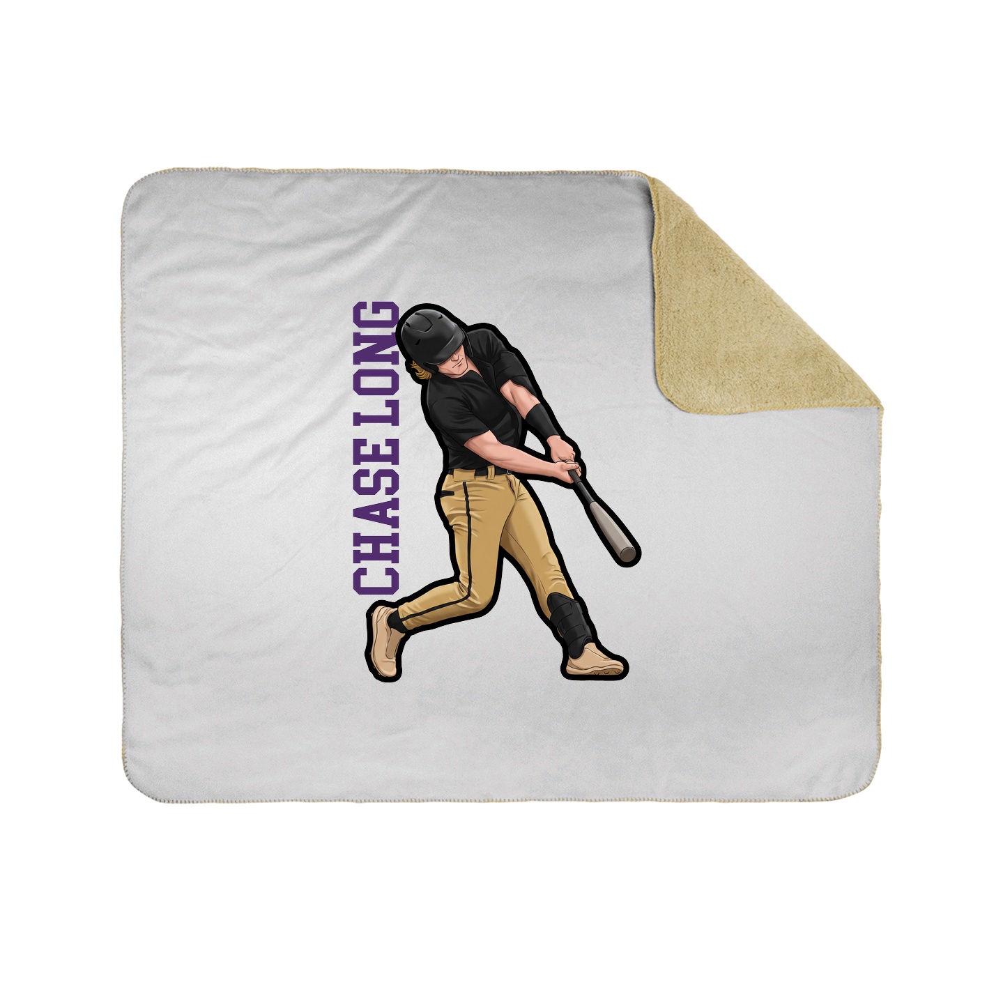 Throw Blanket — Name Vertical in White