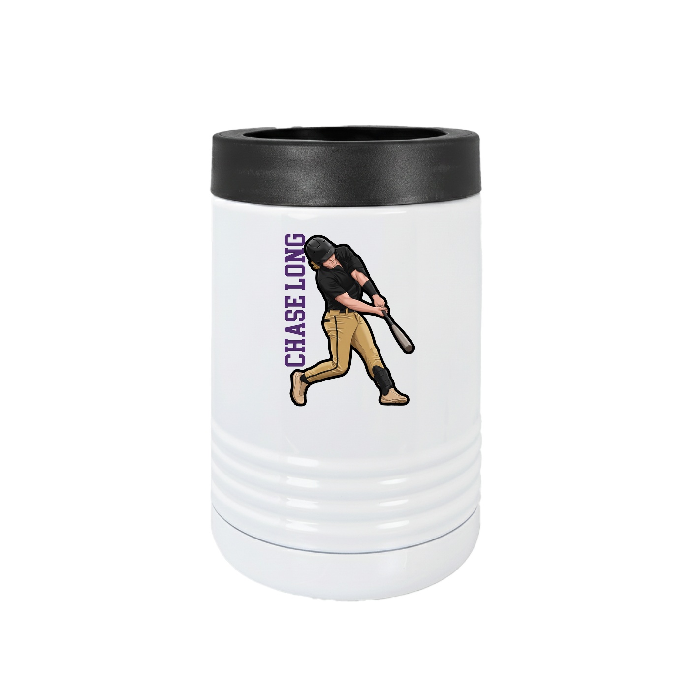 Beverage Holder — Name Vertical in White