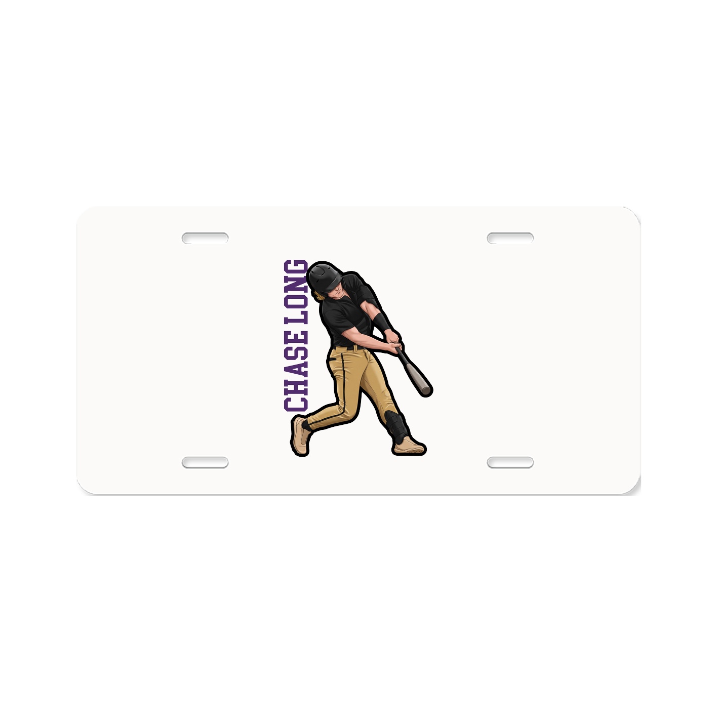 License Plate — Name Vertical in Classic