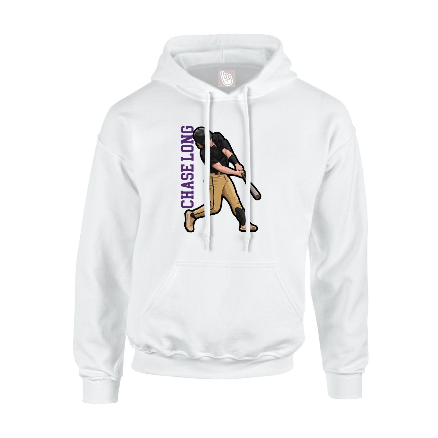 Youth Hoodie — Name Vertical in White