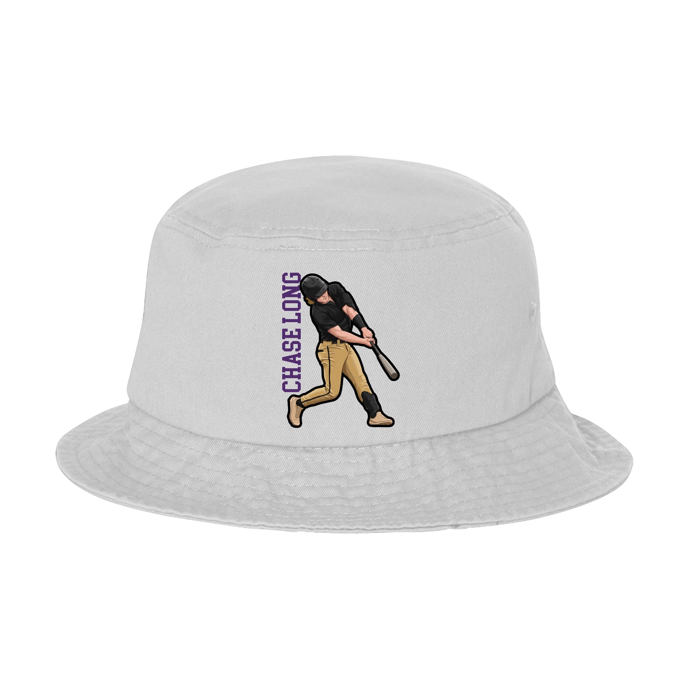 Bucket Cap — Name Vertical in White