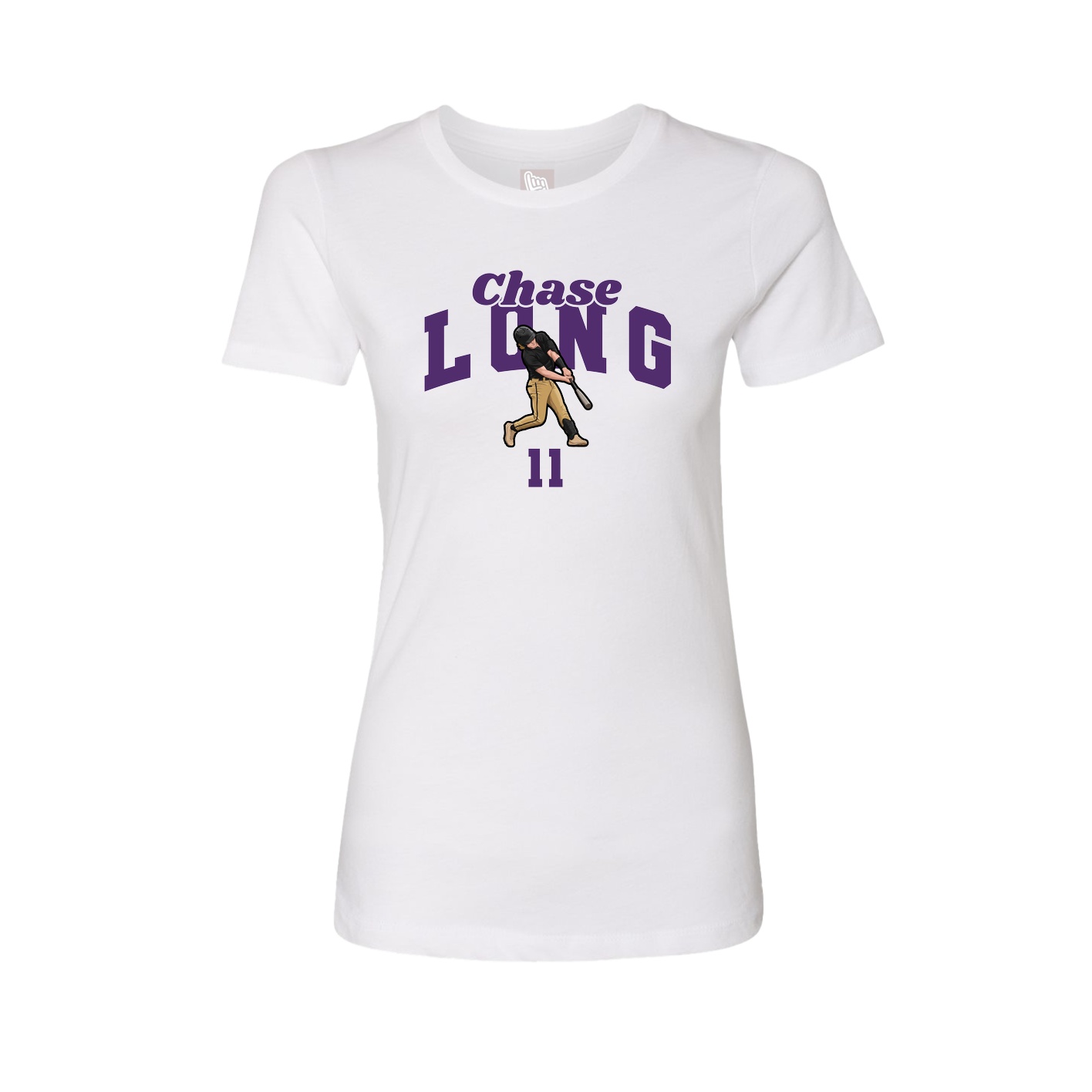 Fitted Women's Tee — Signature Arch in White