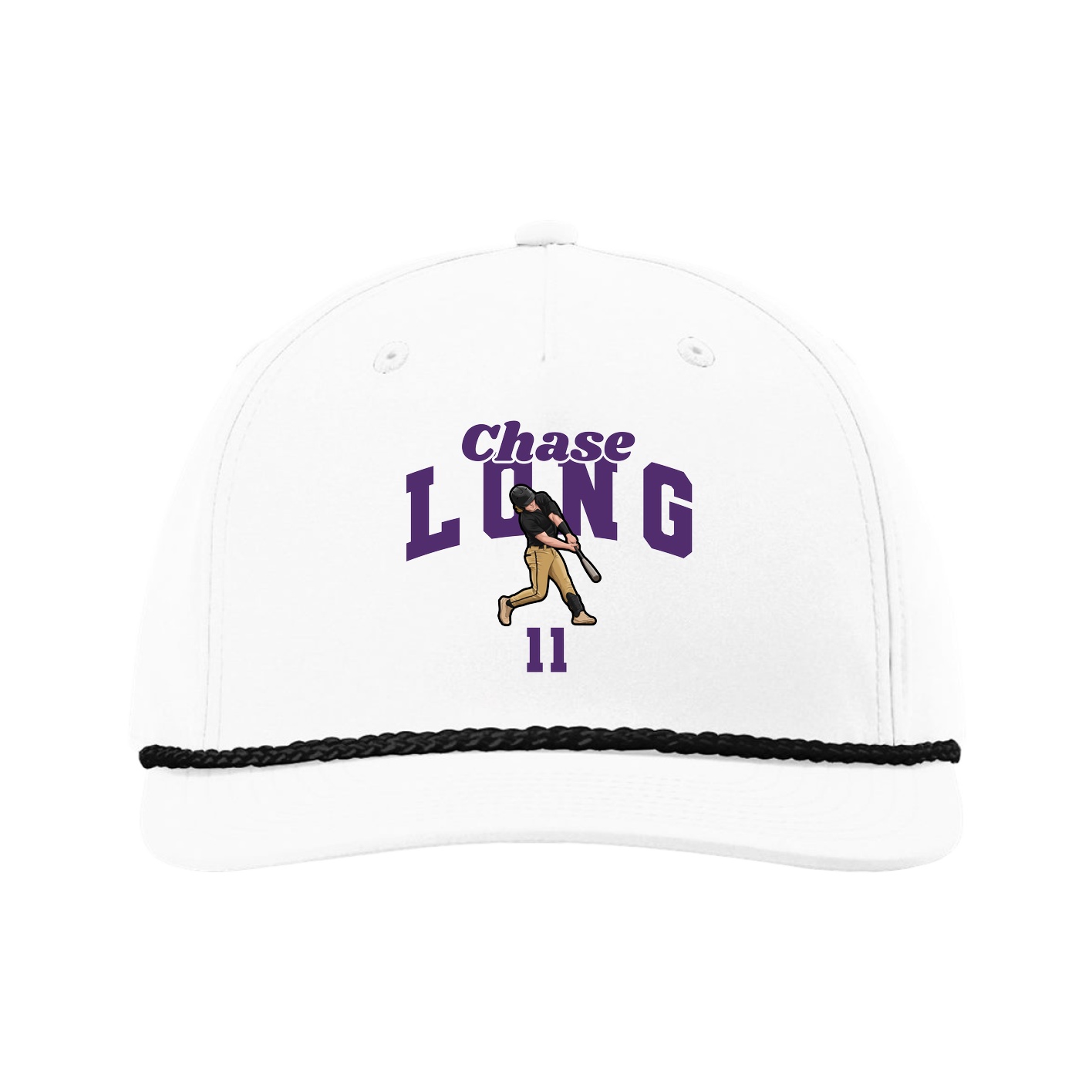 Five-Panel Classic Rope Cap — Signature Arch in White