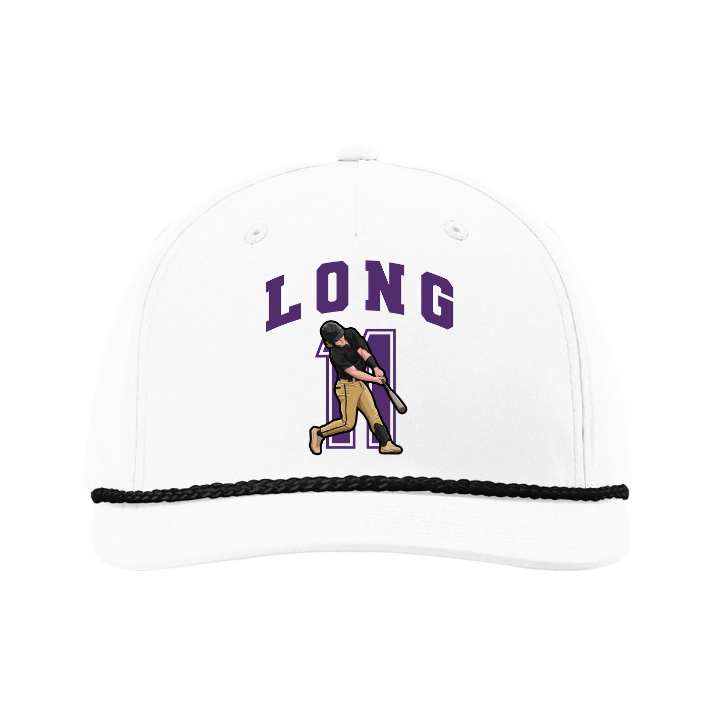Five-Panel Classic Rope Cap — Number in White