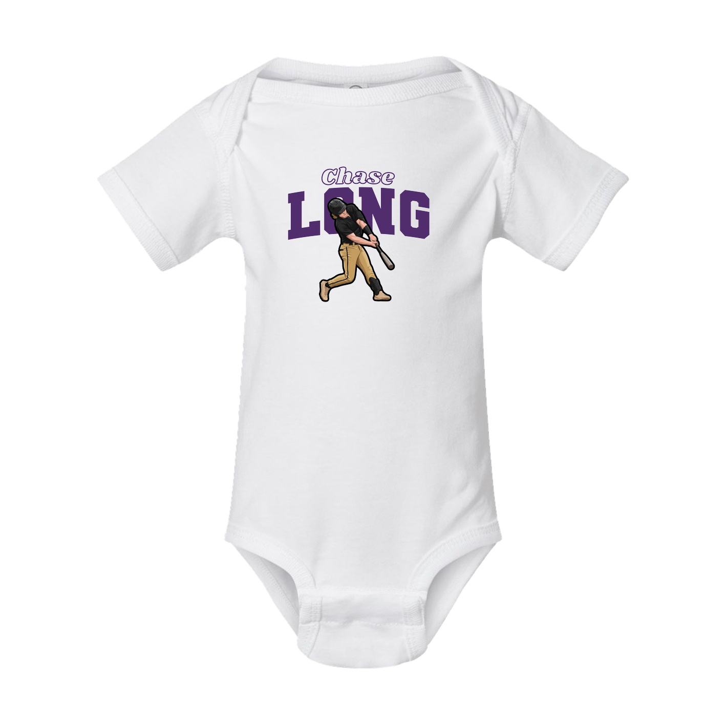 Baby Onesie — Name Arch in White