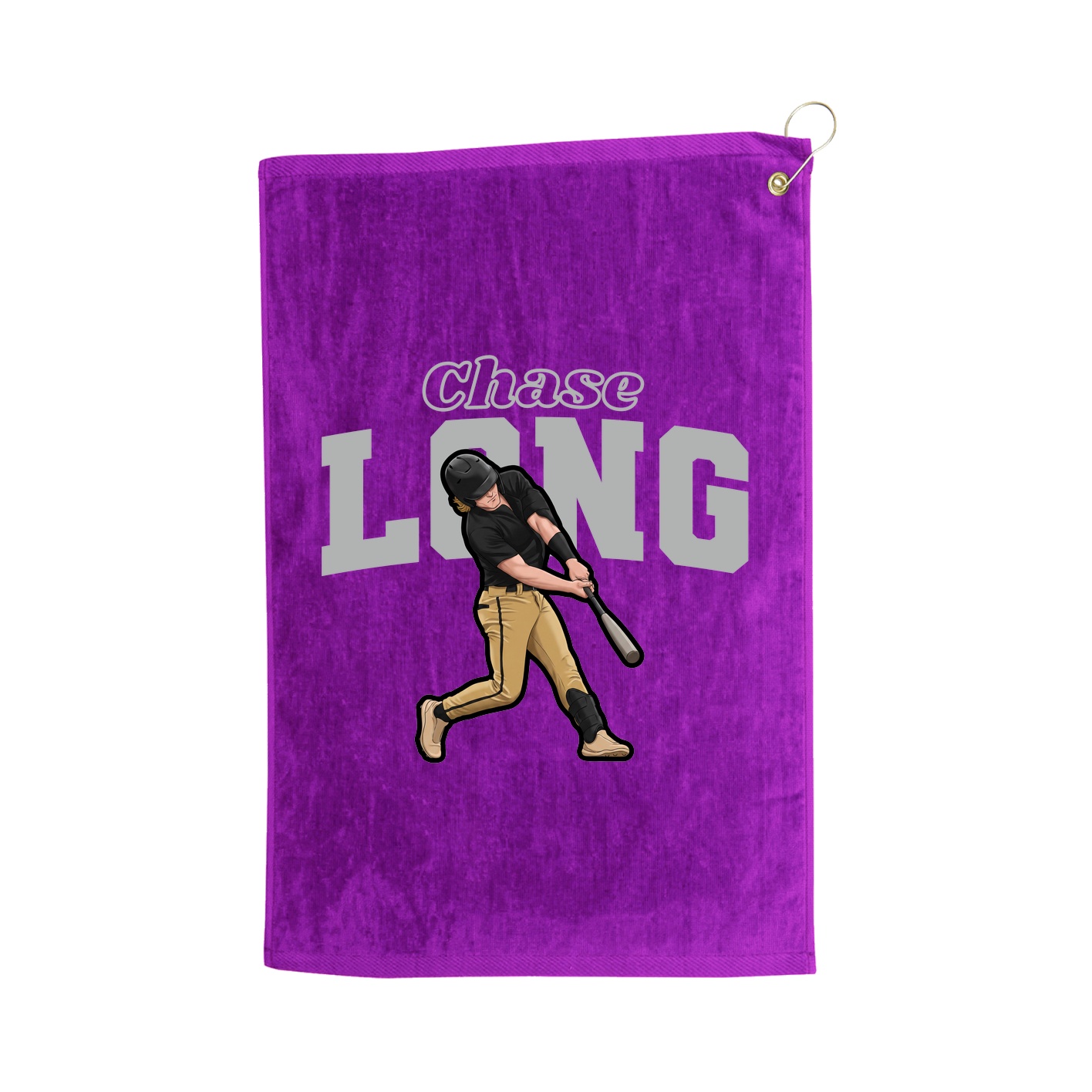 Golf Towel — Name Arch in Purple
