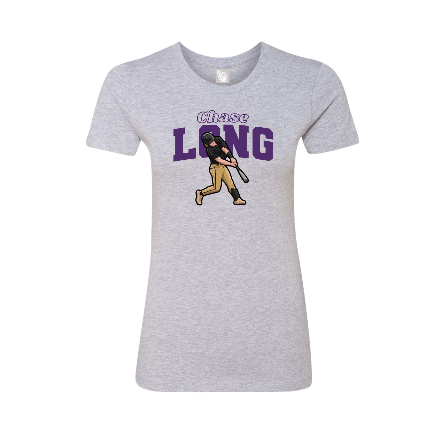 Fitted Women's Tee — Name Arch in Grey