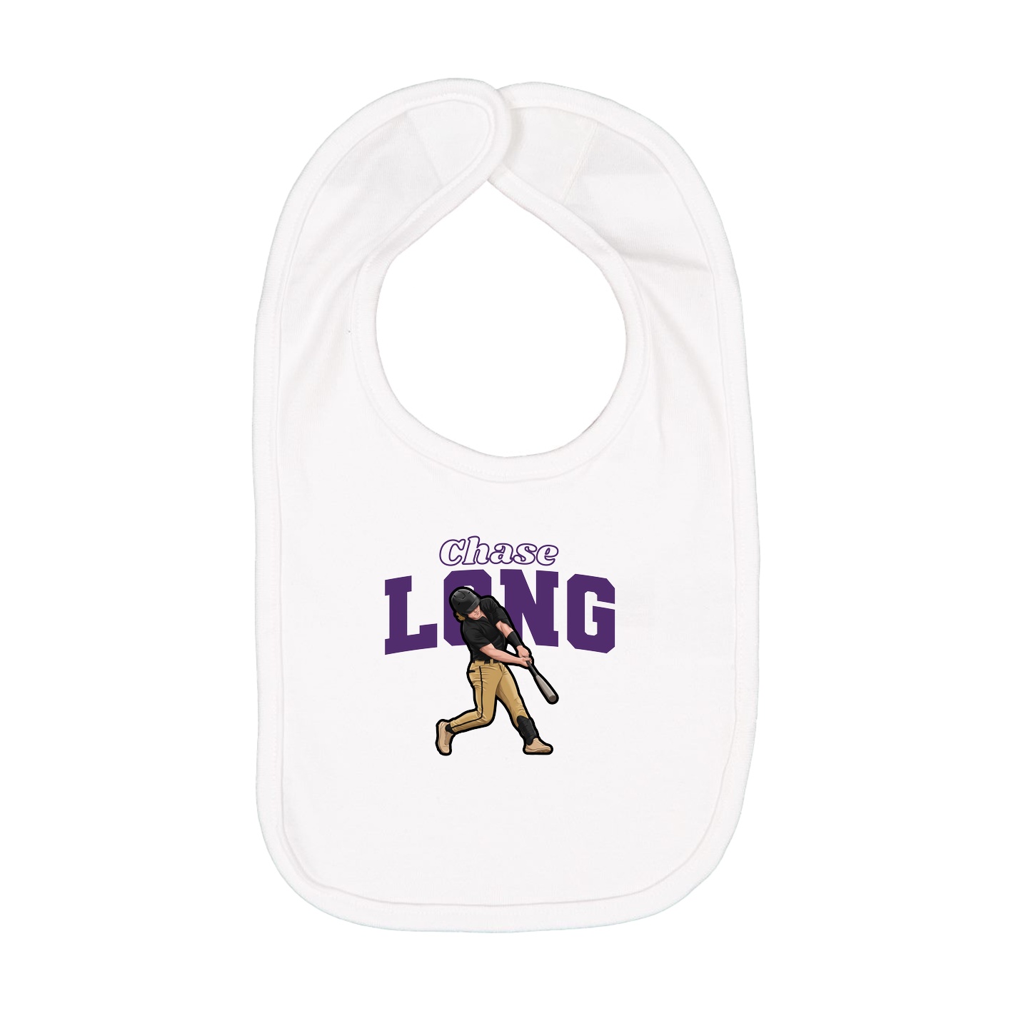 Infant Bib — Name Arch in White