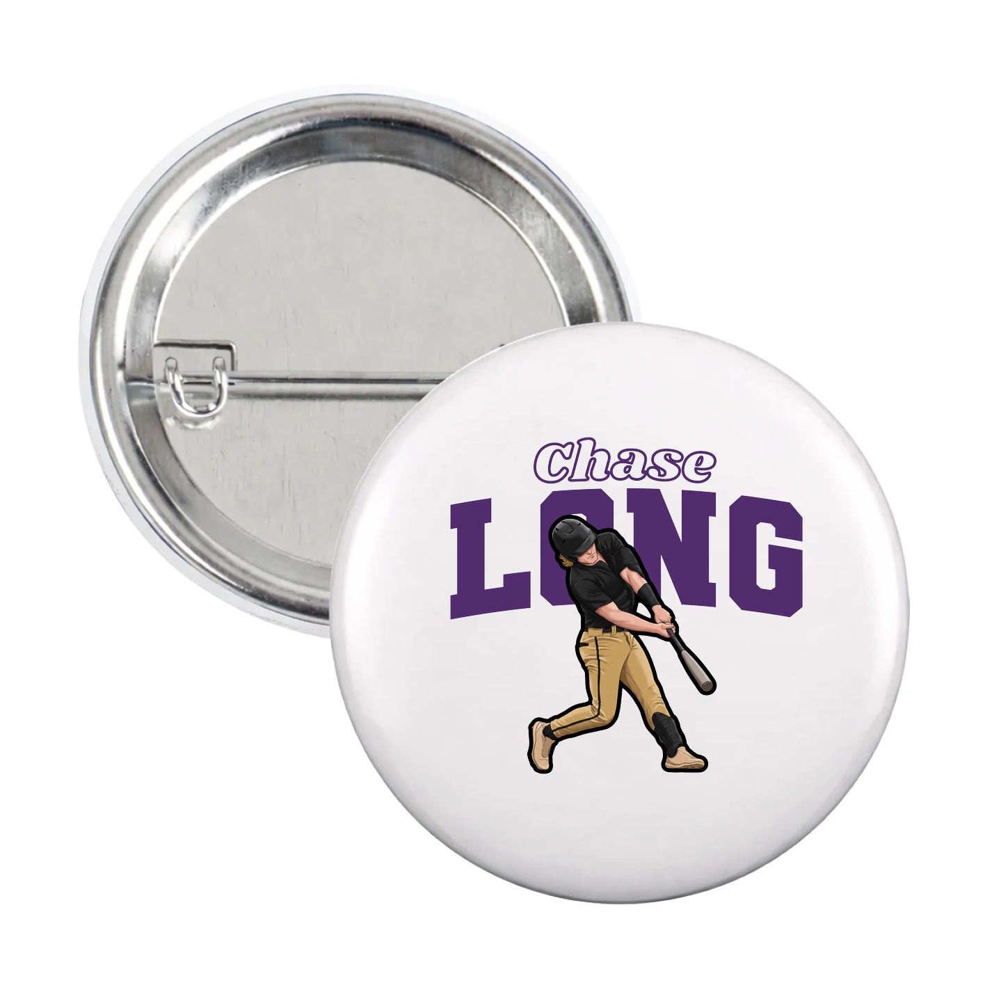Game Day Button — Name Arch in White
