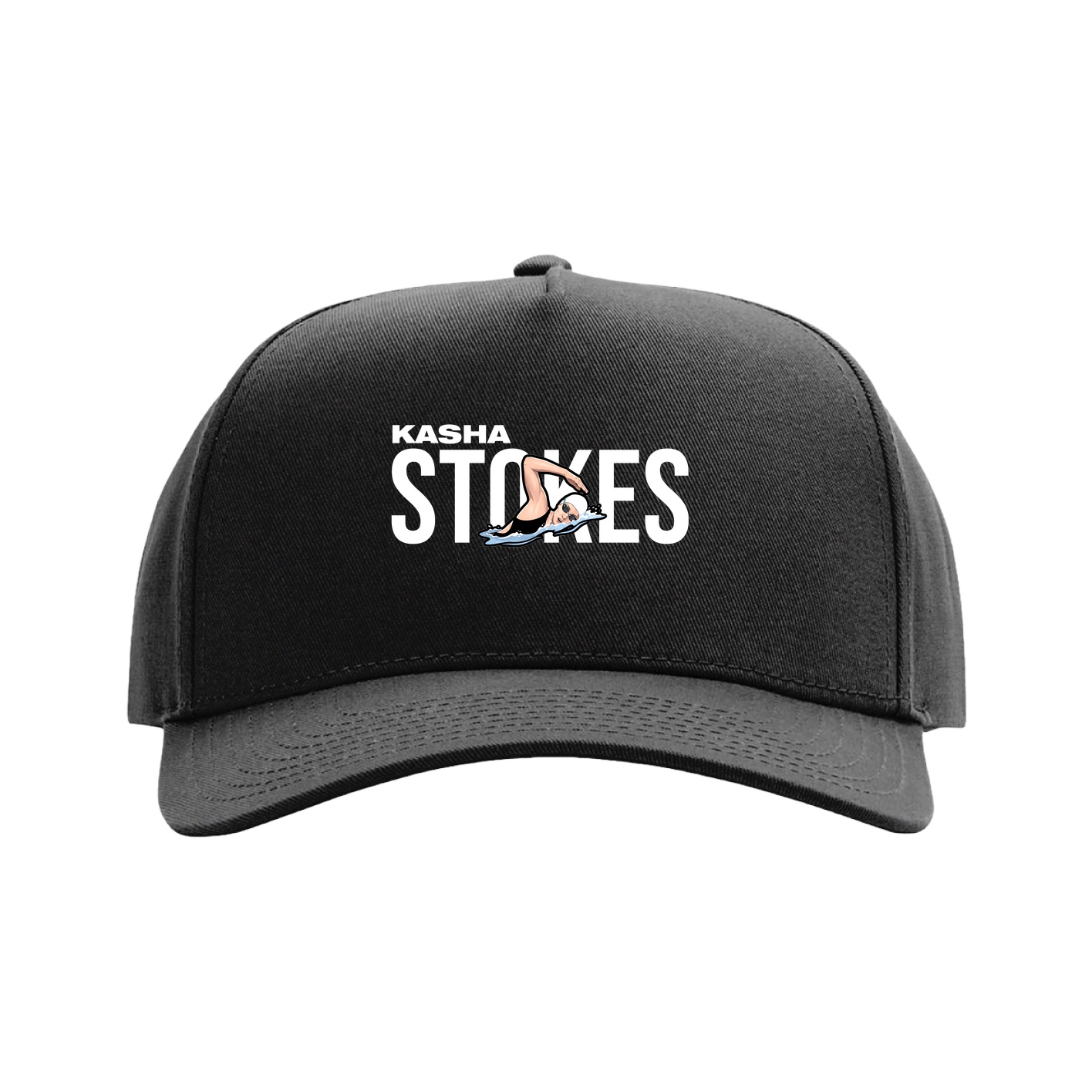 Full Fabric Five-Panel Champ Cap — Player Name in Black