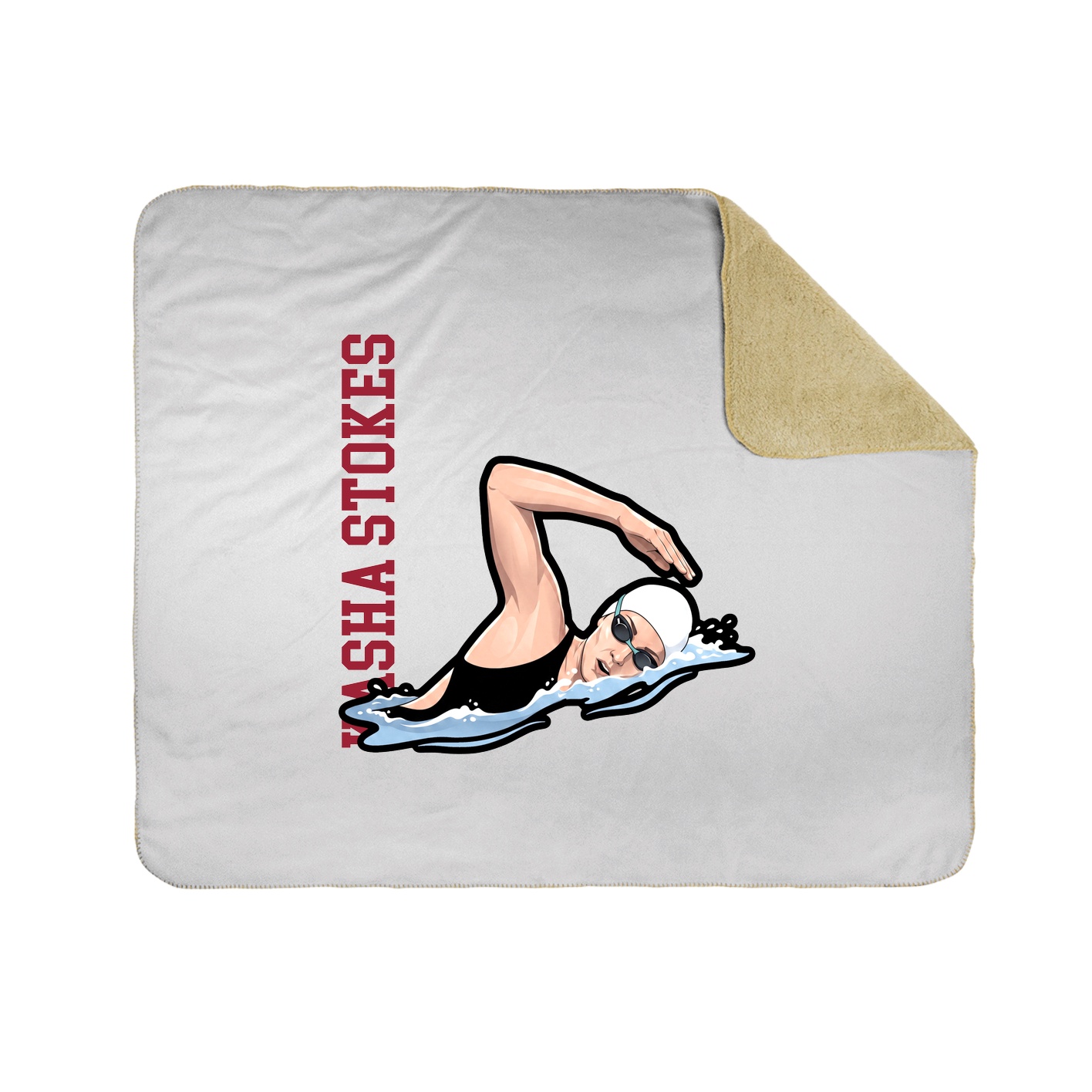 Throw Blanket — Name Vertical in White