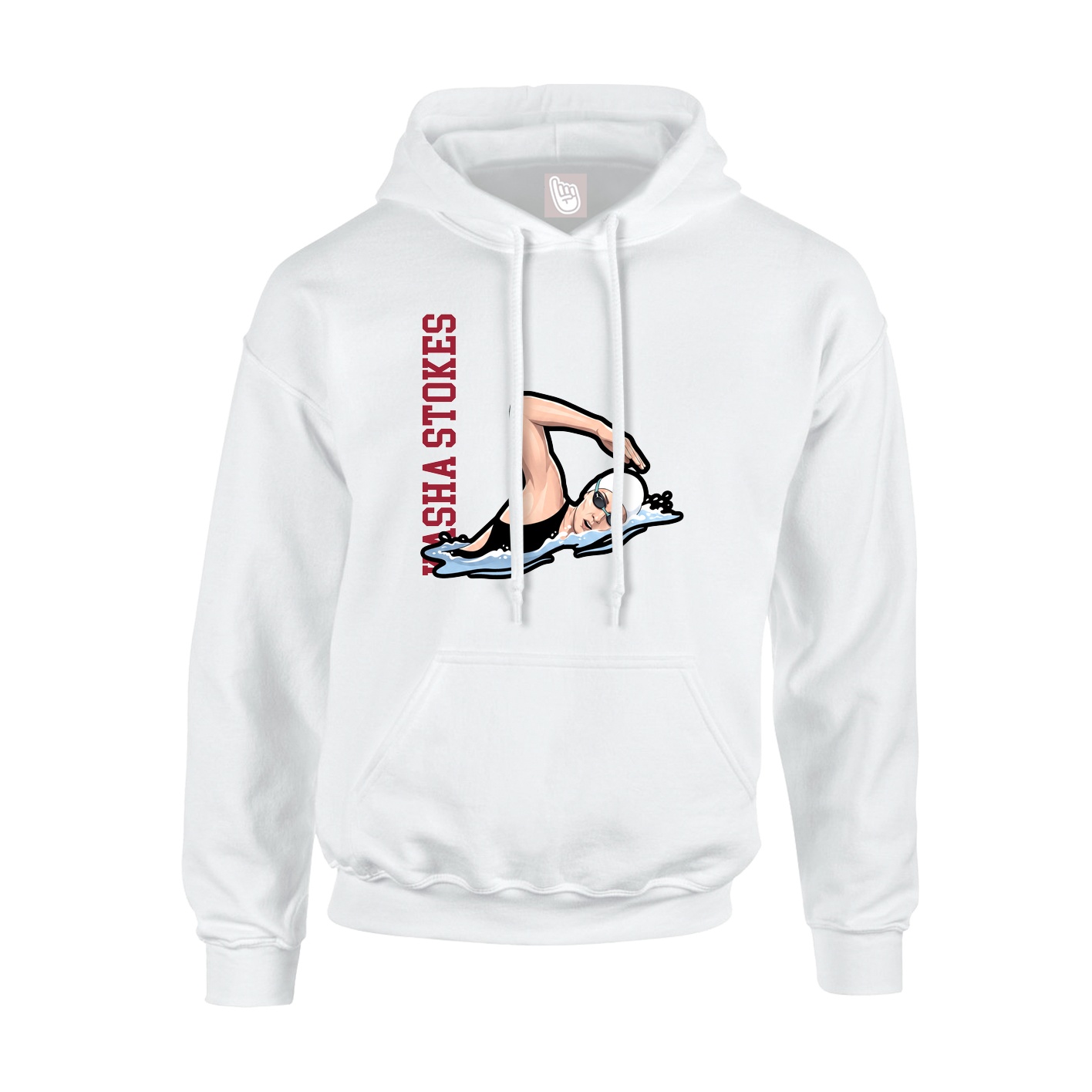 Youth Hoodie — Name Vertical in White
