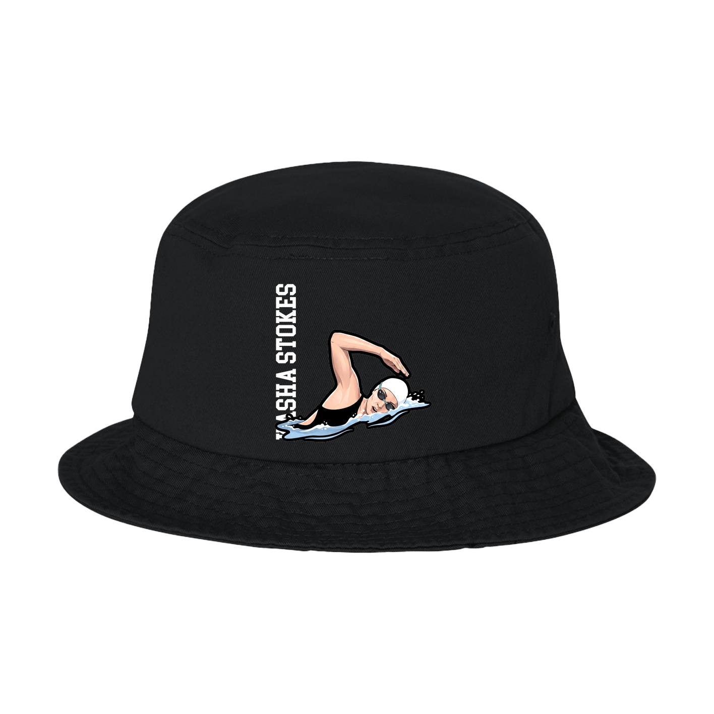 Bucket Cap — Name Vertical in Black