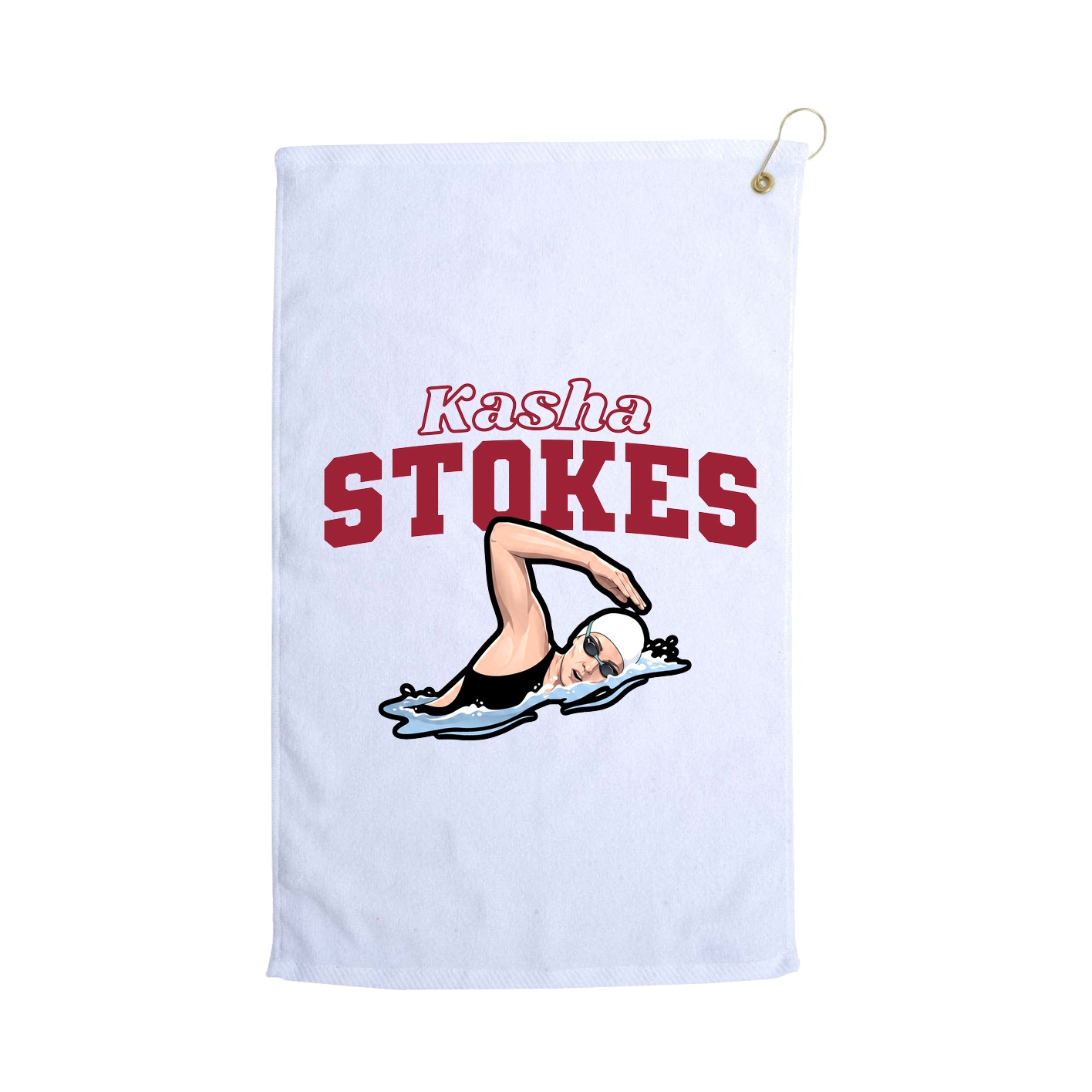 Golf Towel — Name Arch in White